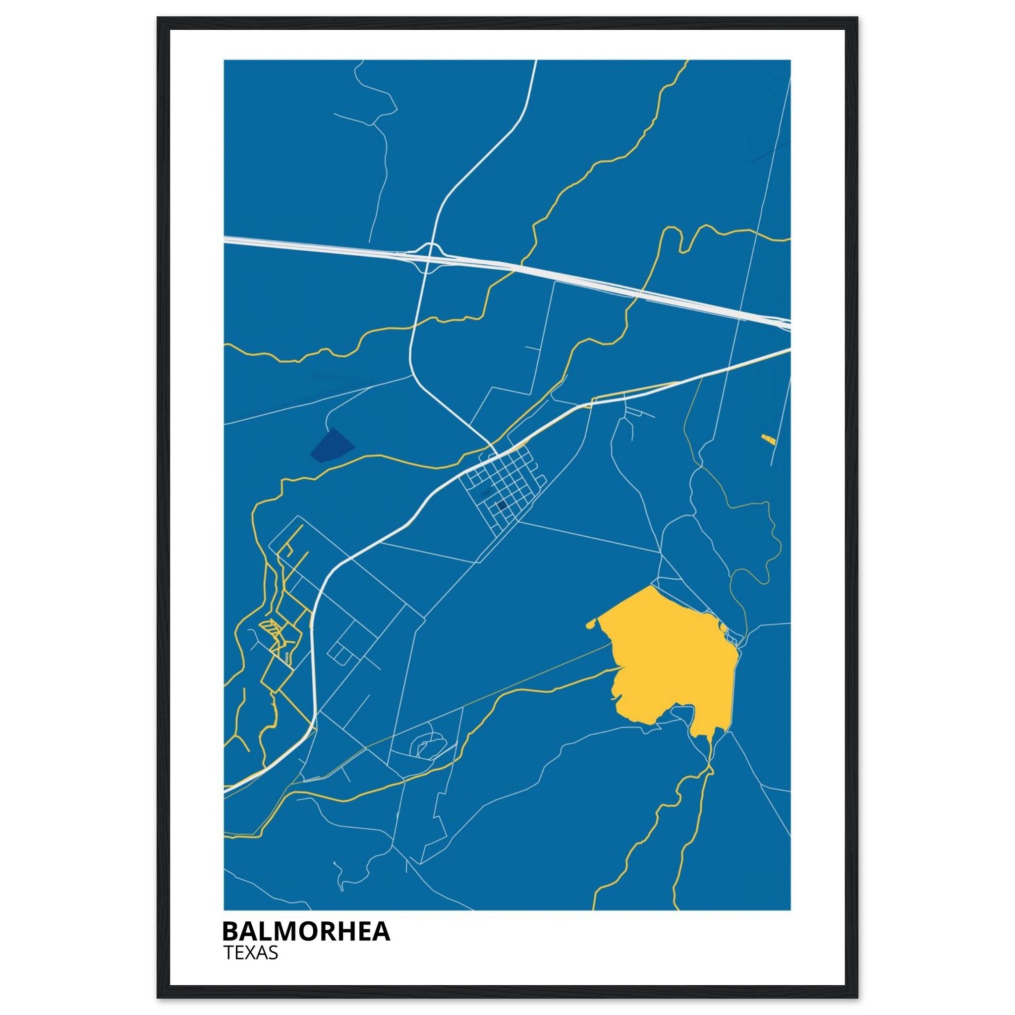 Balmorhea Texas City Map Poster | Custom Map Art Print - Ink And Atlas