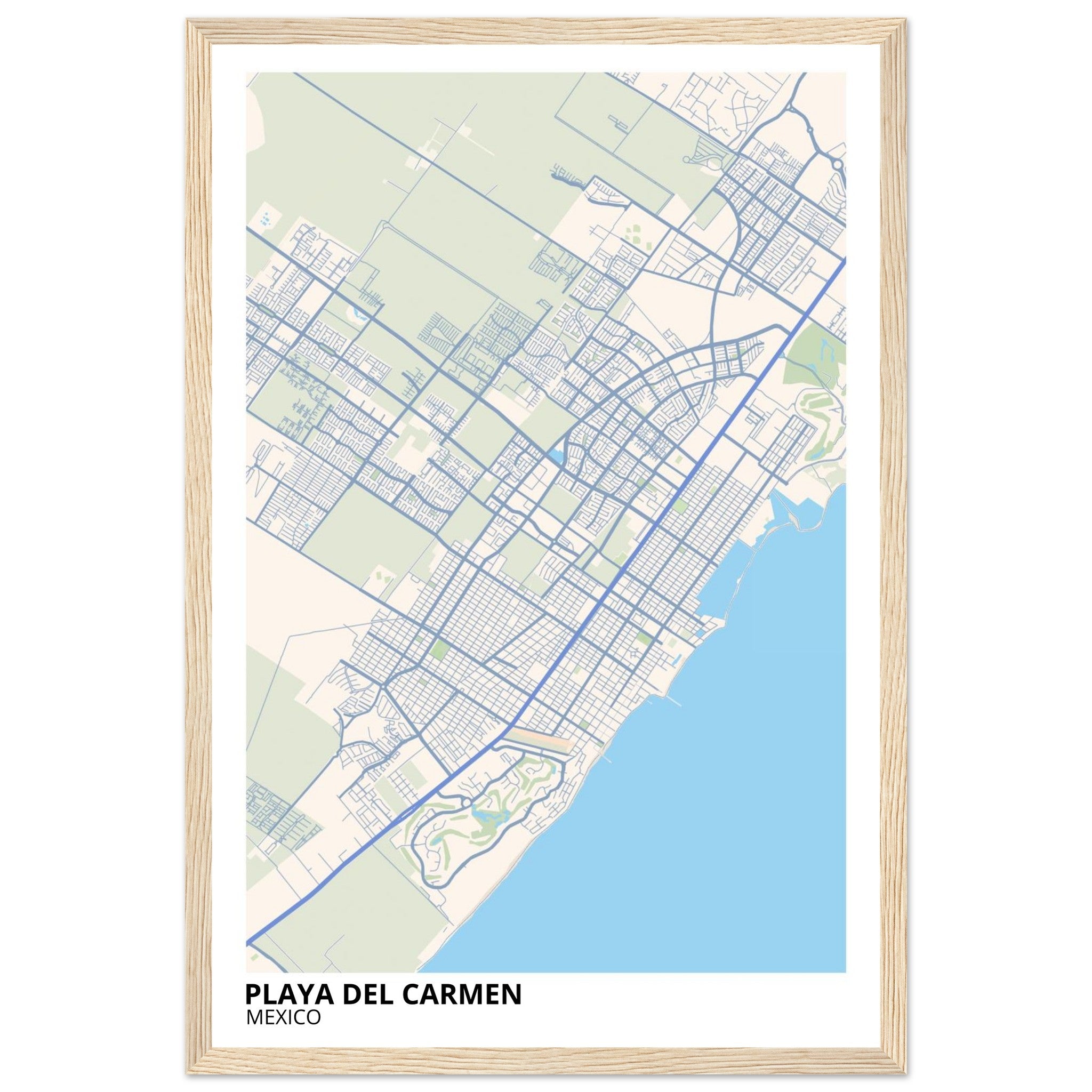 Playa Del Carmen Mexico City Map Poster | Custom Map Art Print - Ink And Atlas