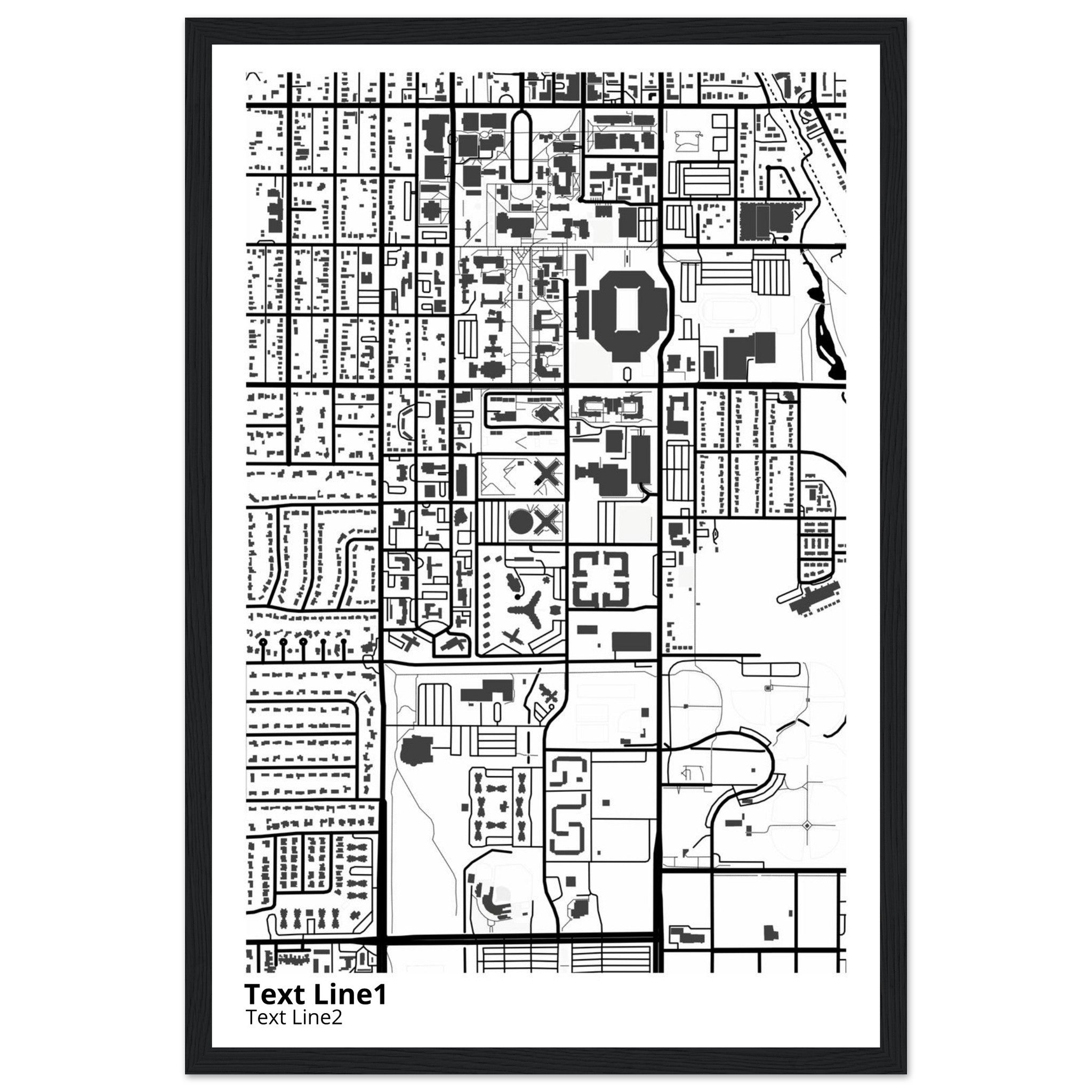 University of Oklahoma (Norman) Campus Map Poster | Graduation Gift - Ink And Atlas