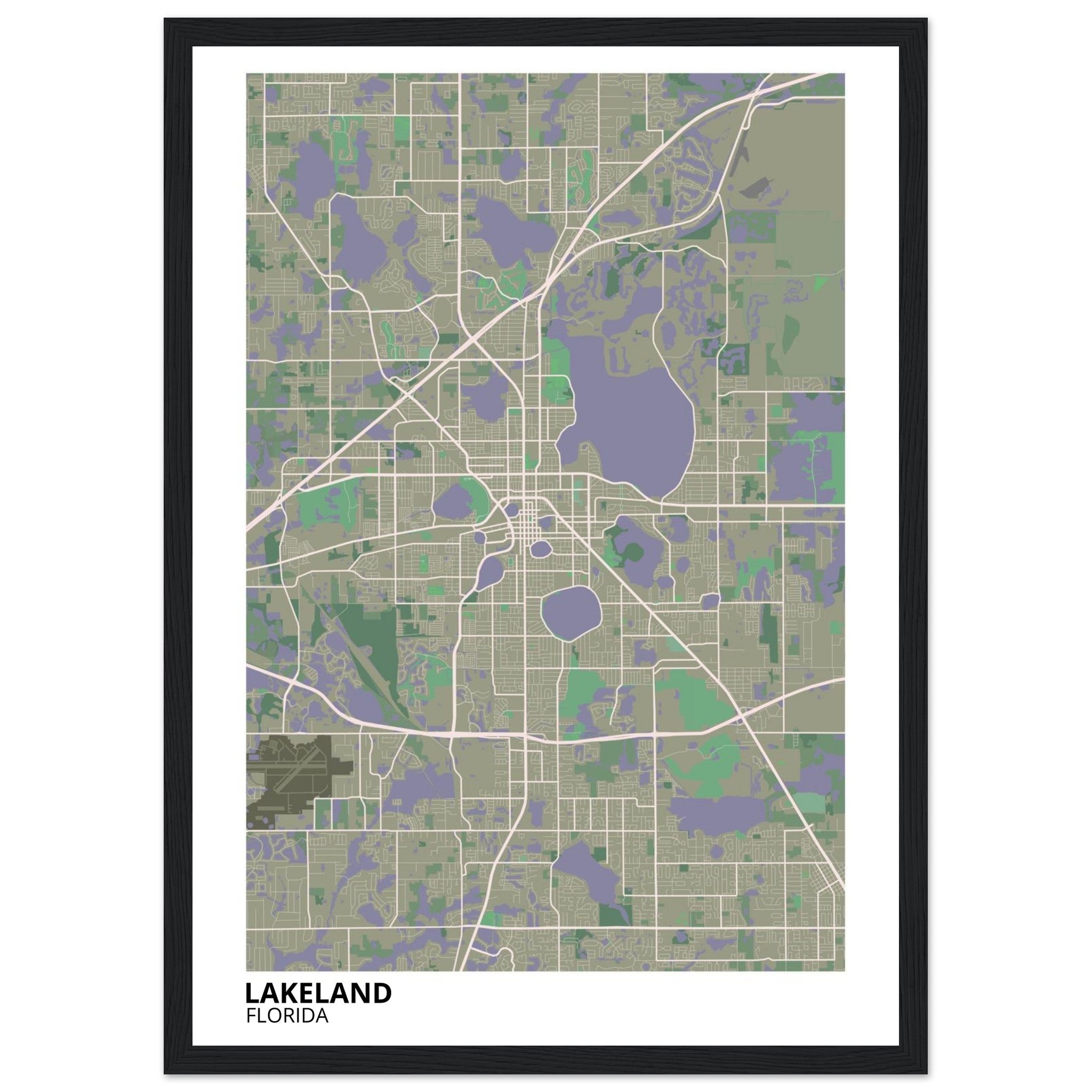 Lakeland Florida City Map Poster | Custom Map Art Print - Ink And Atlas