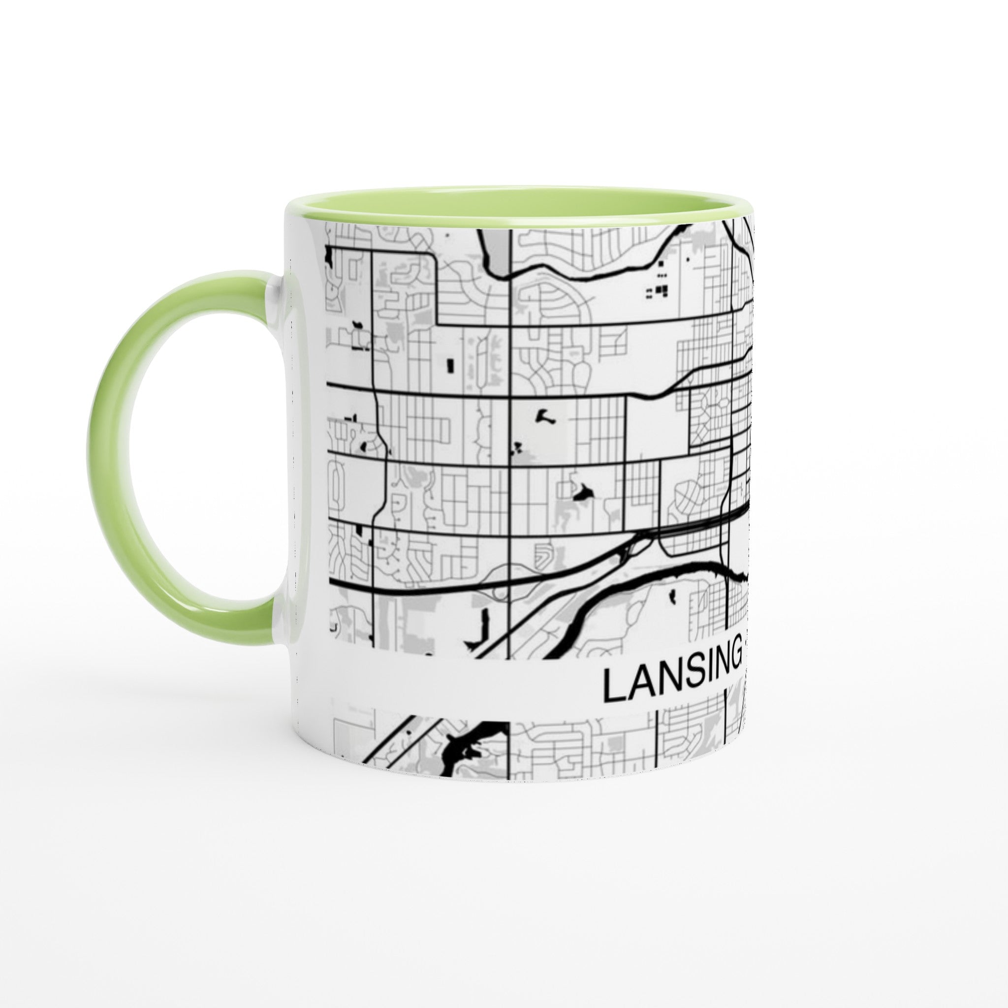Lansing Michigan Modern City Map Mug (11oz) - Ink And Atlas