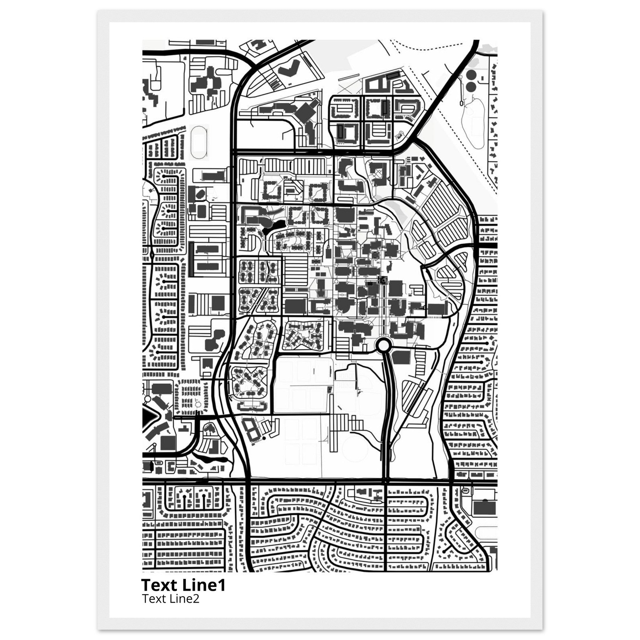 The University of Texas at Dallas Campus Map Poster | Graduation Gift - Ink And Atlas