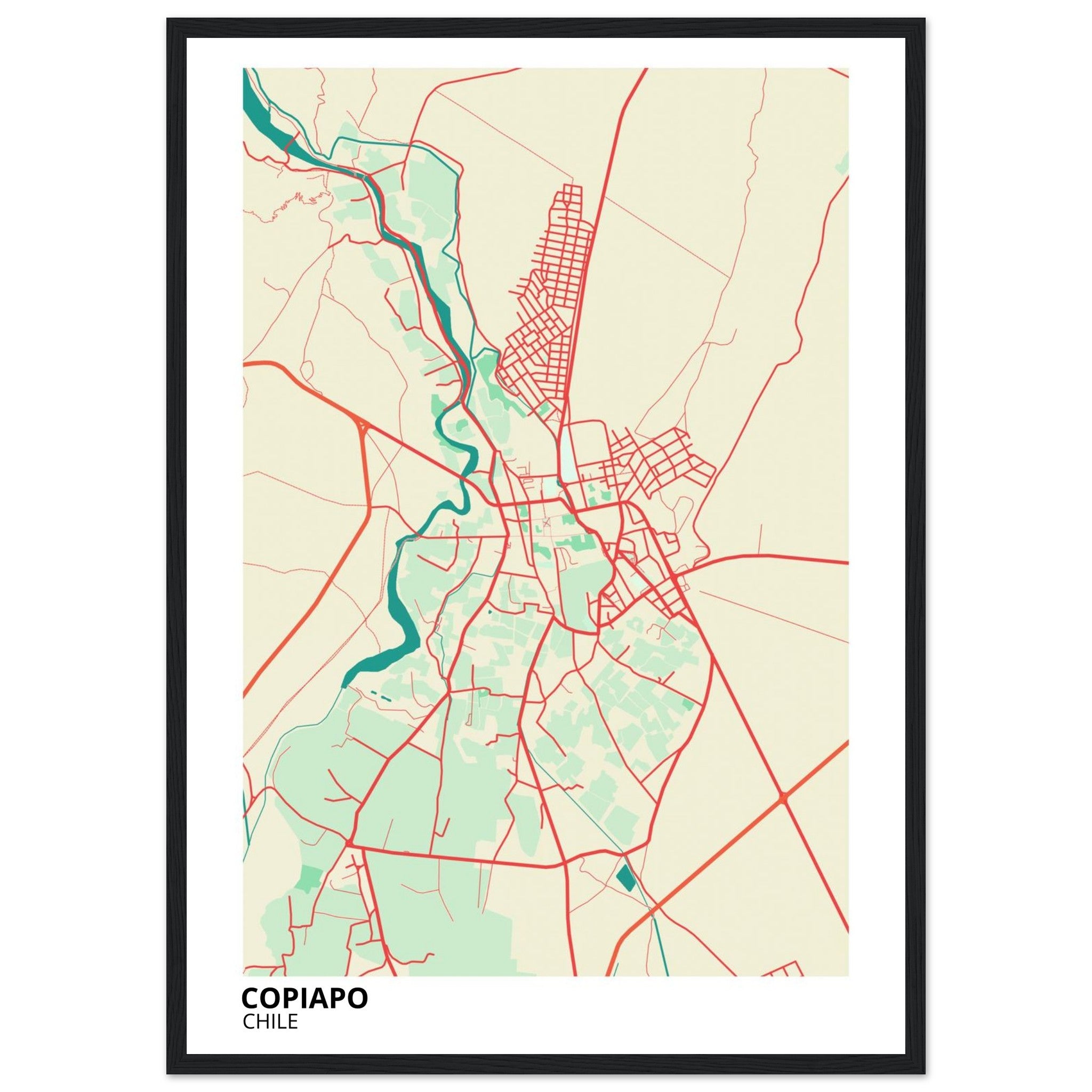Copiapo Chile City Map Poster | Custom Map Art Print - Ink And Atlas
