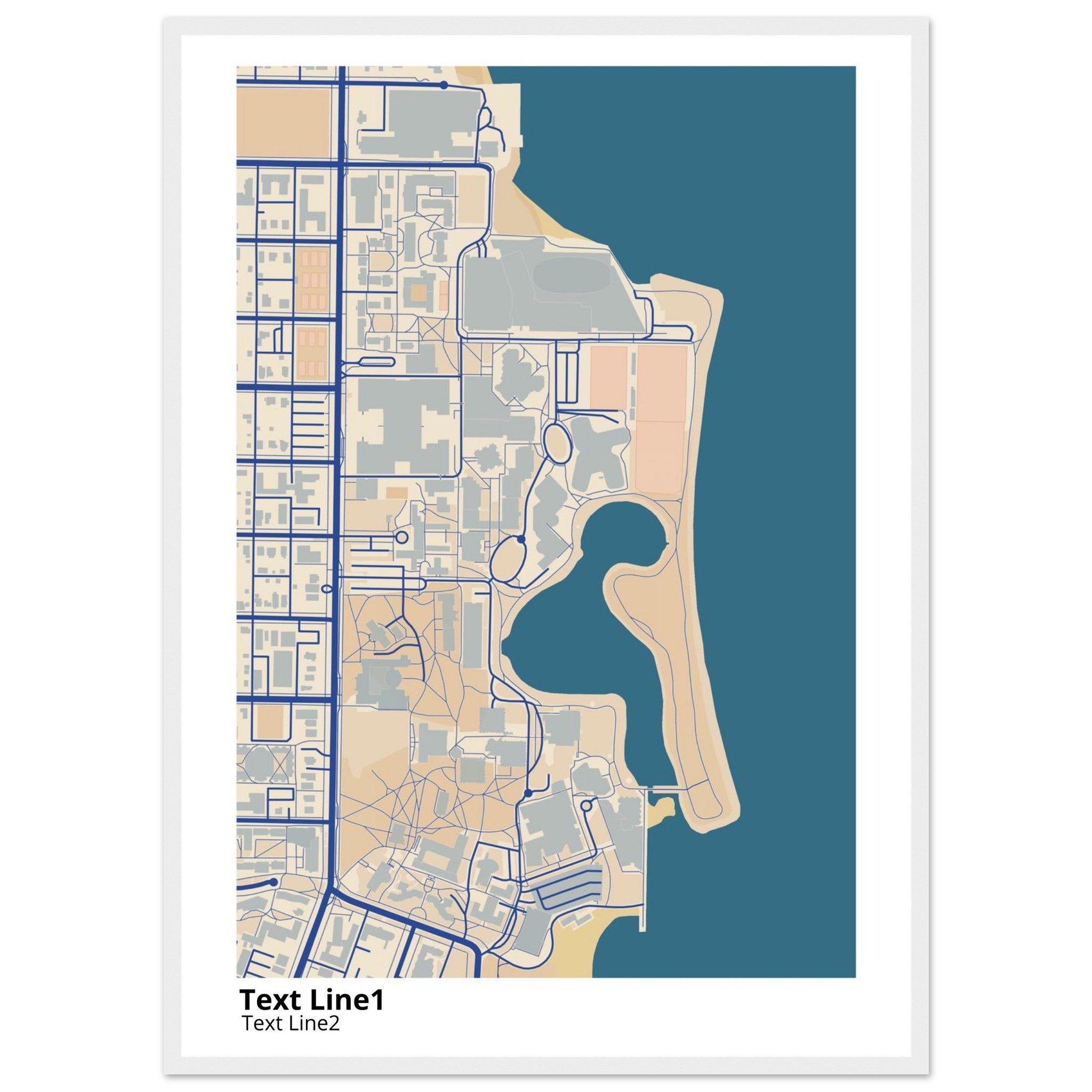 northwestern university campus map poster