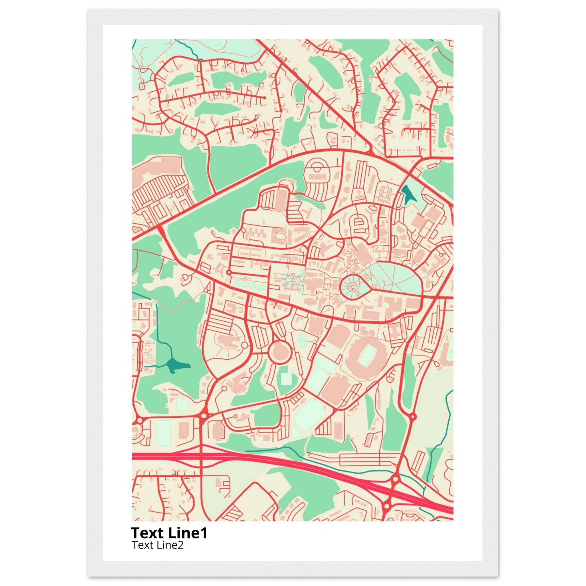 university of mississippi campus map poster