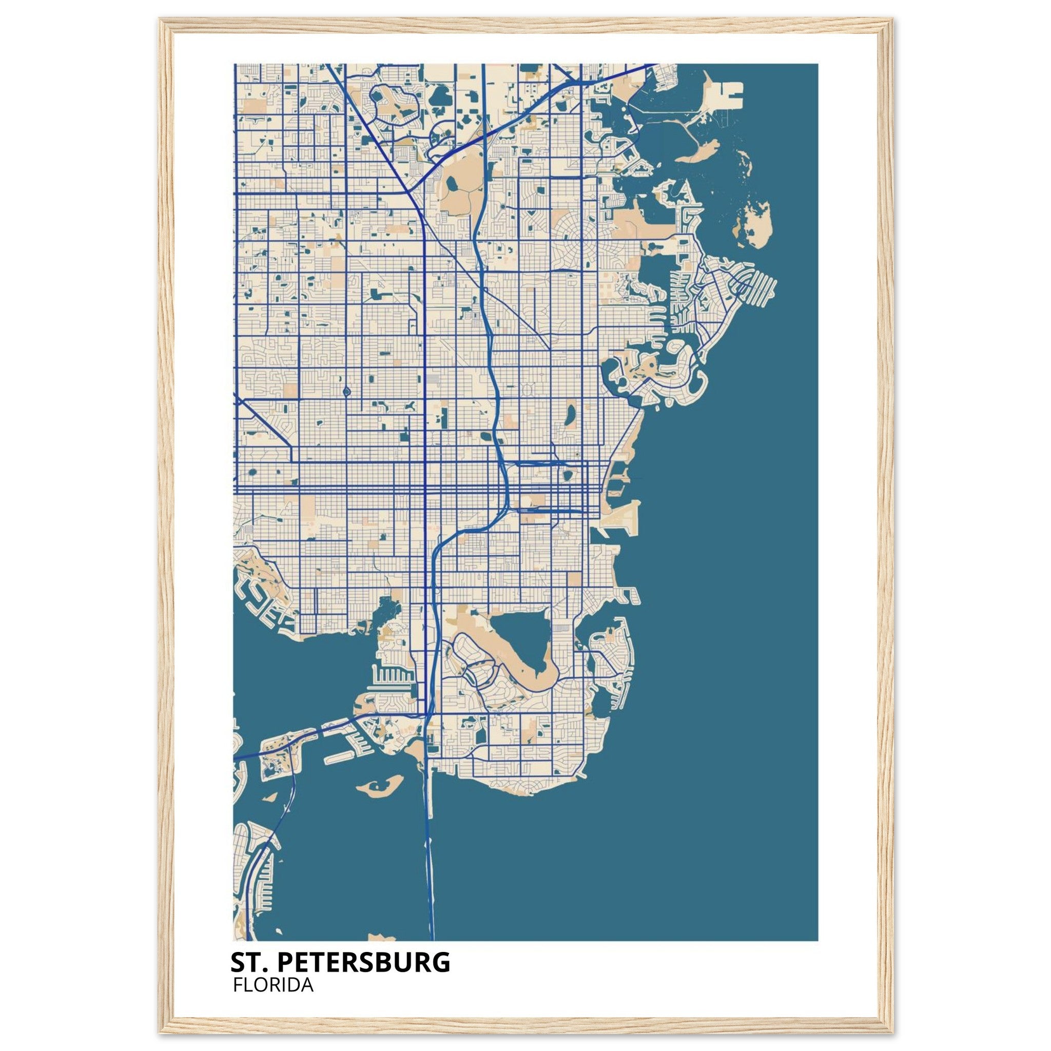 St. Petersburg Florida City Map Poster | Custom Map Art Print - Ink And Atlas