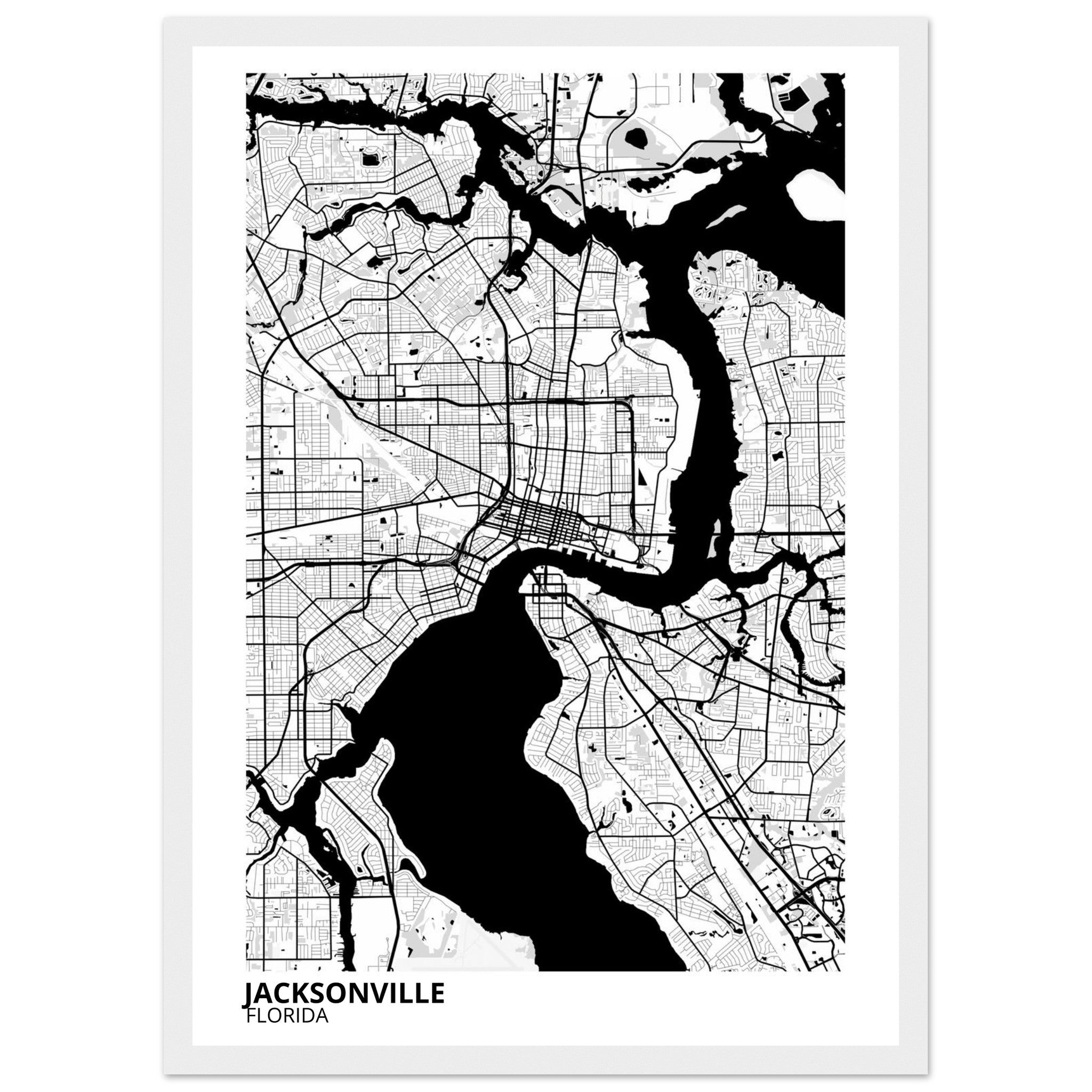 jacksonville map poster print