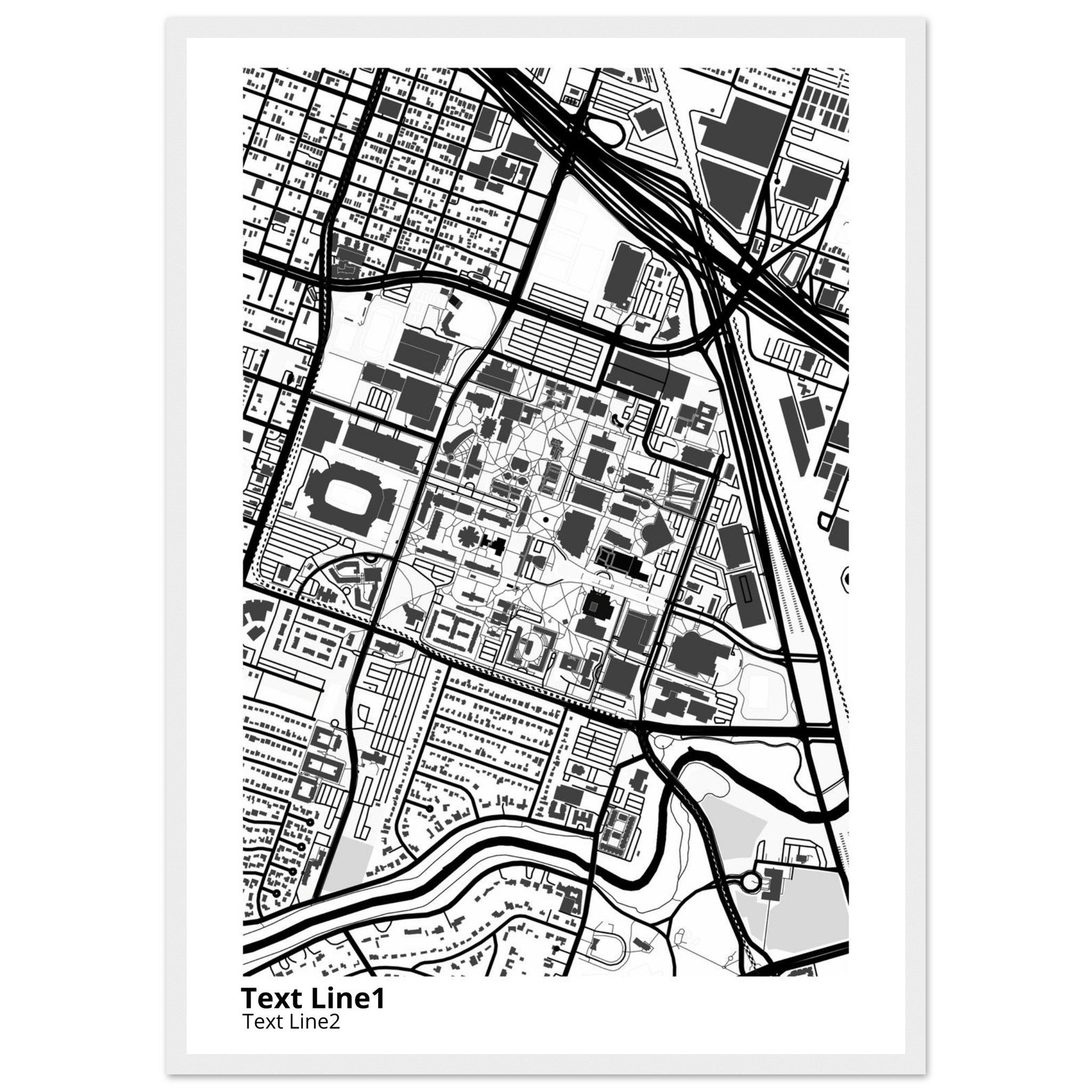 University of Houston Texas Campus Map Poster | Graduation Gift - Ink And Atlas