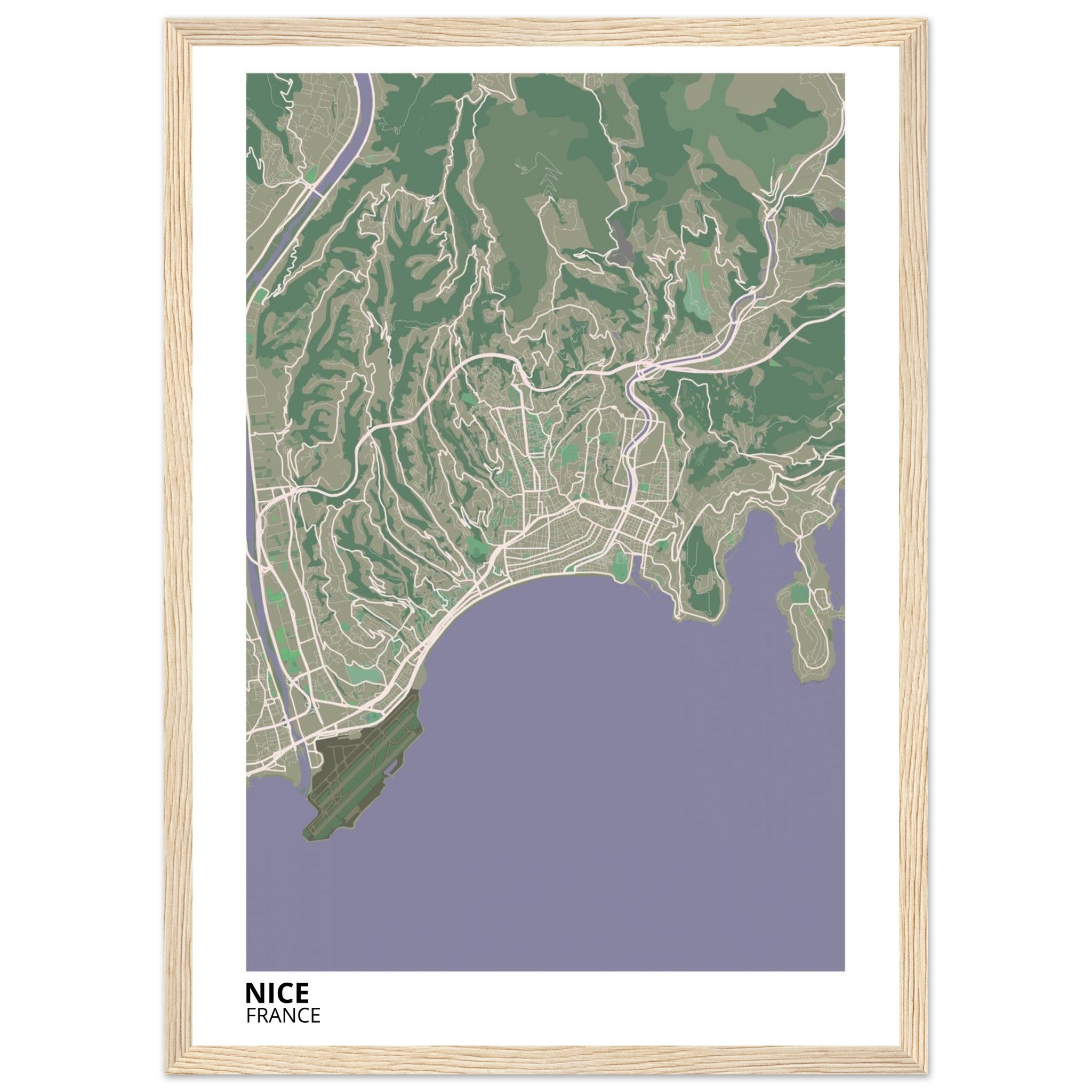 Nice France City Map Poster | Custom Map Art Print - Ink And Atlas