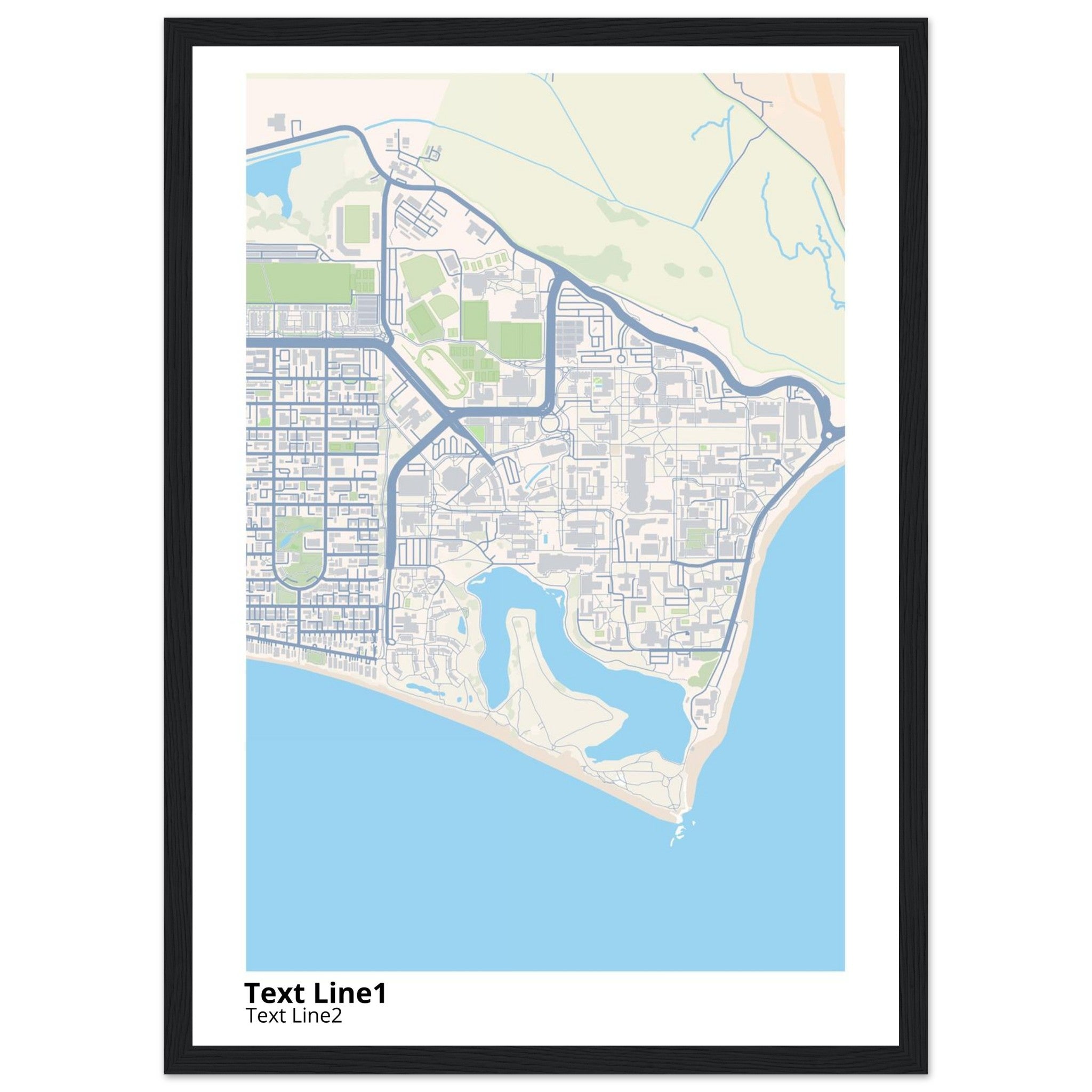 university of california santa barbara campus map poster