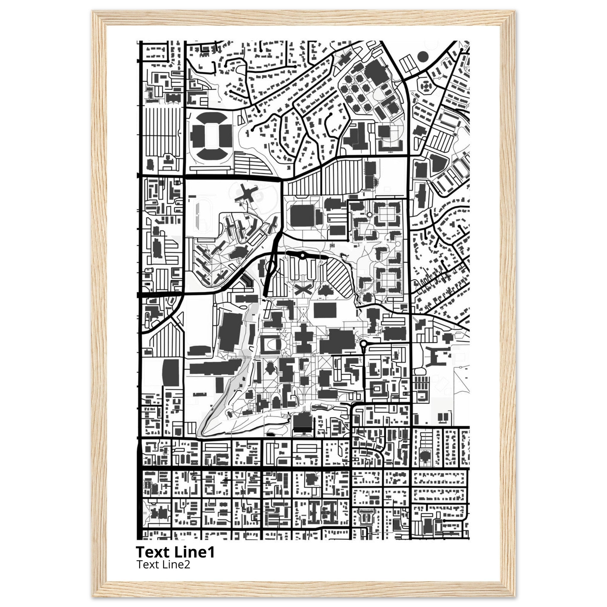Brigham Young University Utah Campus Map Poster | Graduation Gift - Ink And Atlas