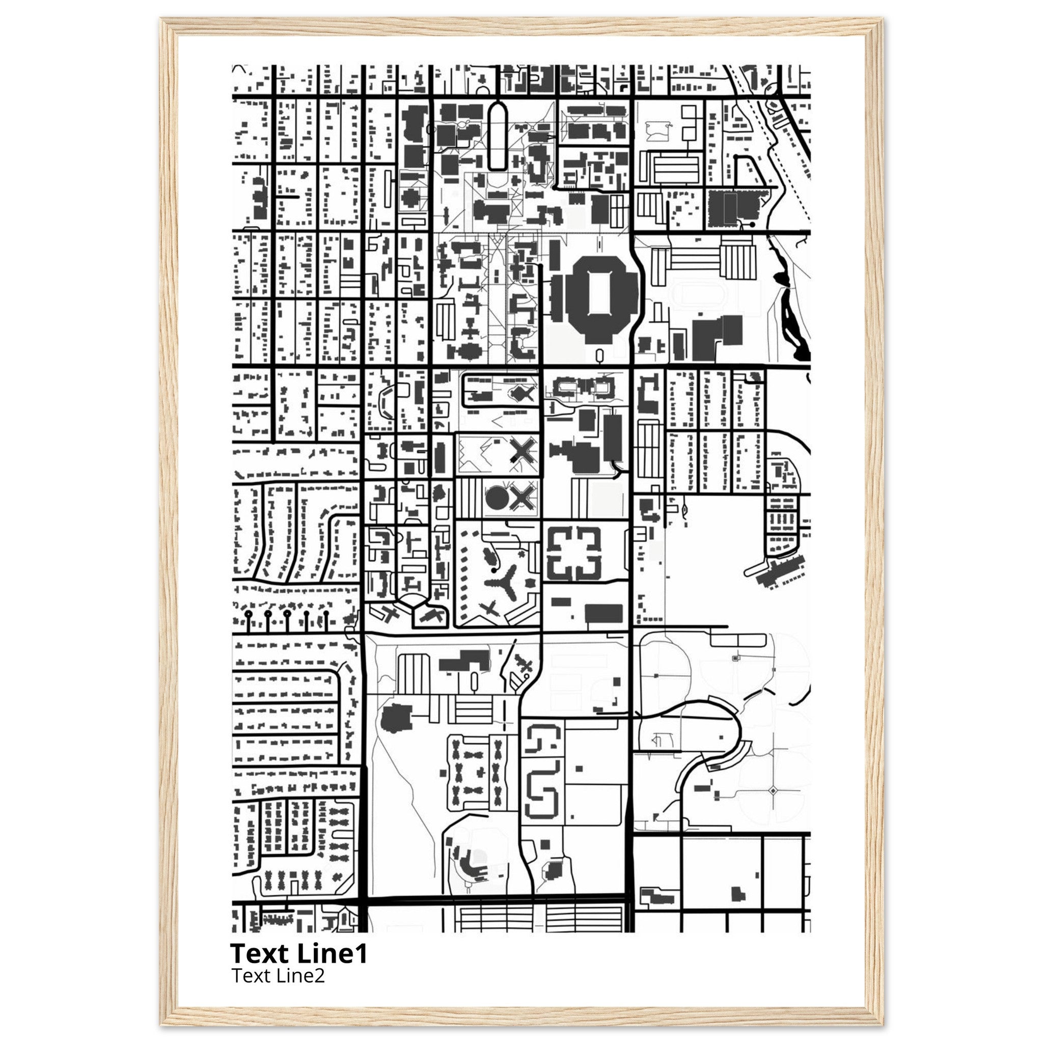 University of Oklahoma (Norman) Campus Map Poster | Graduation Gift - Ink And Atlas
