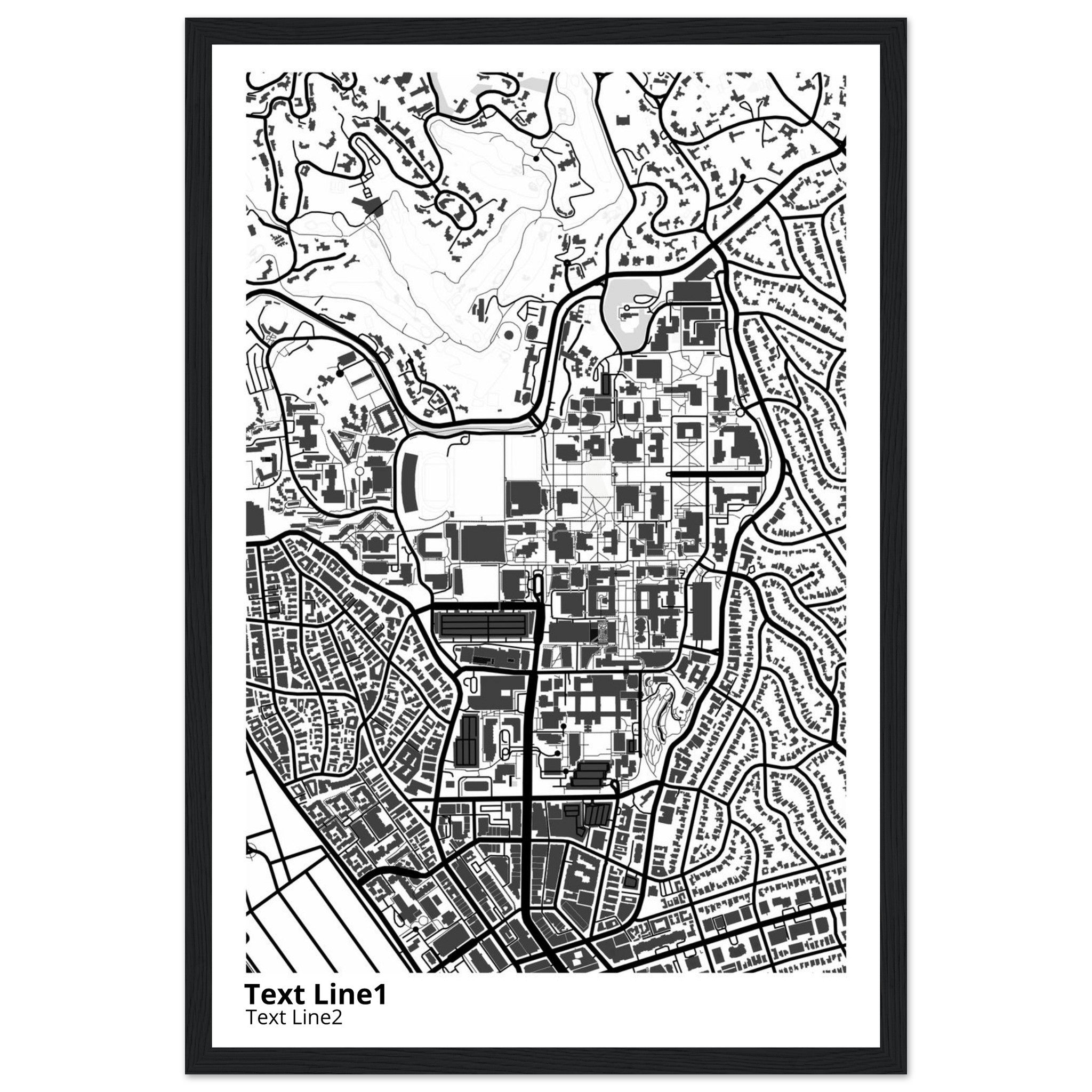 university of california los angeles campus map poster