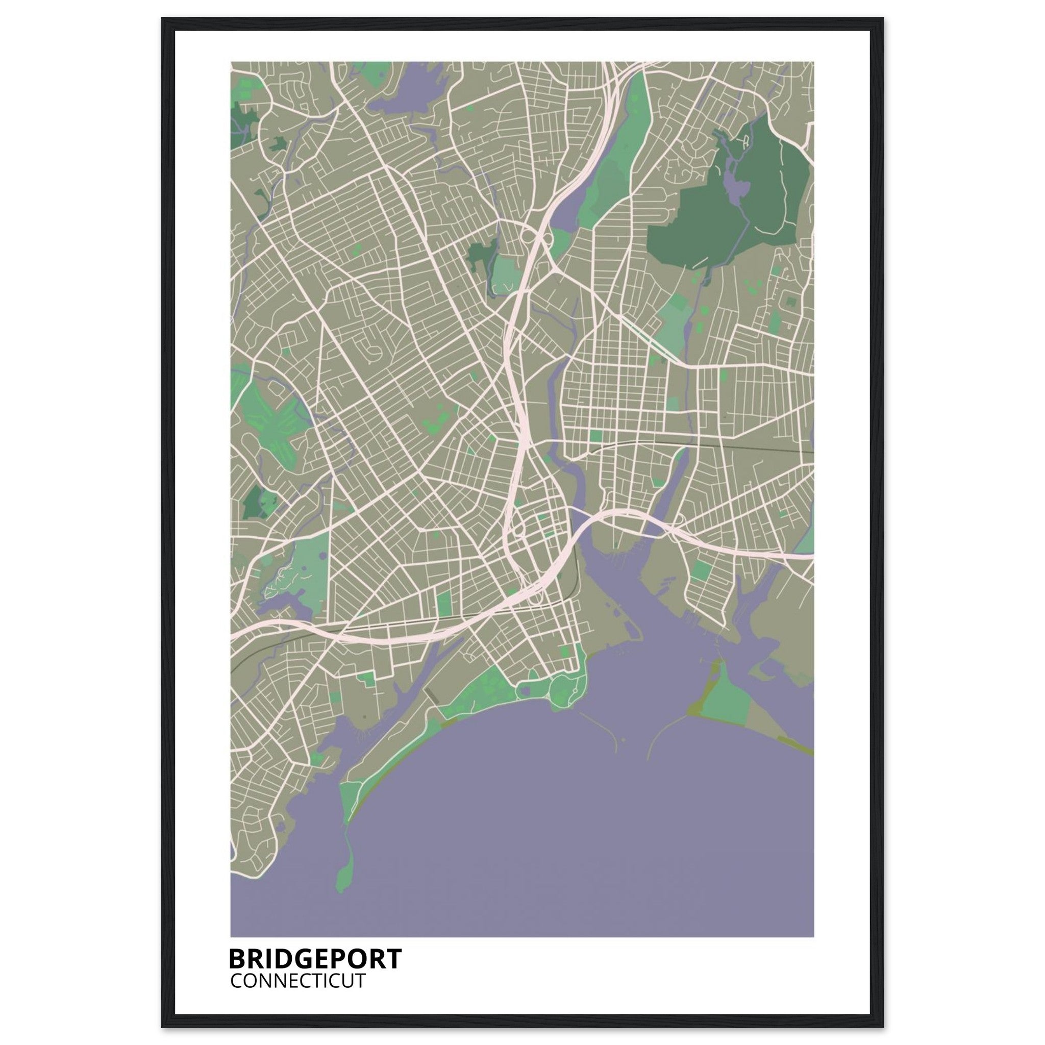 bridgeport map poster print