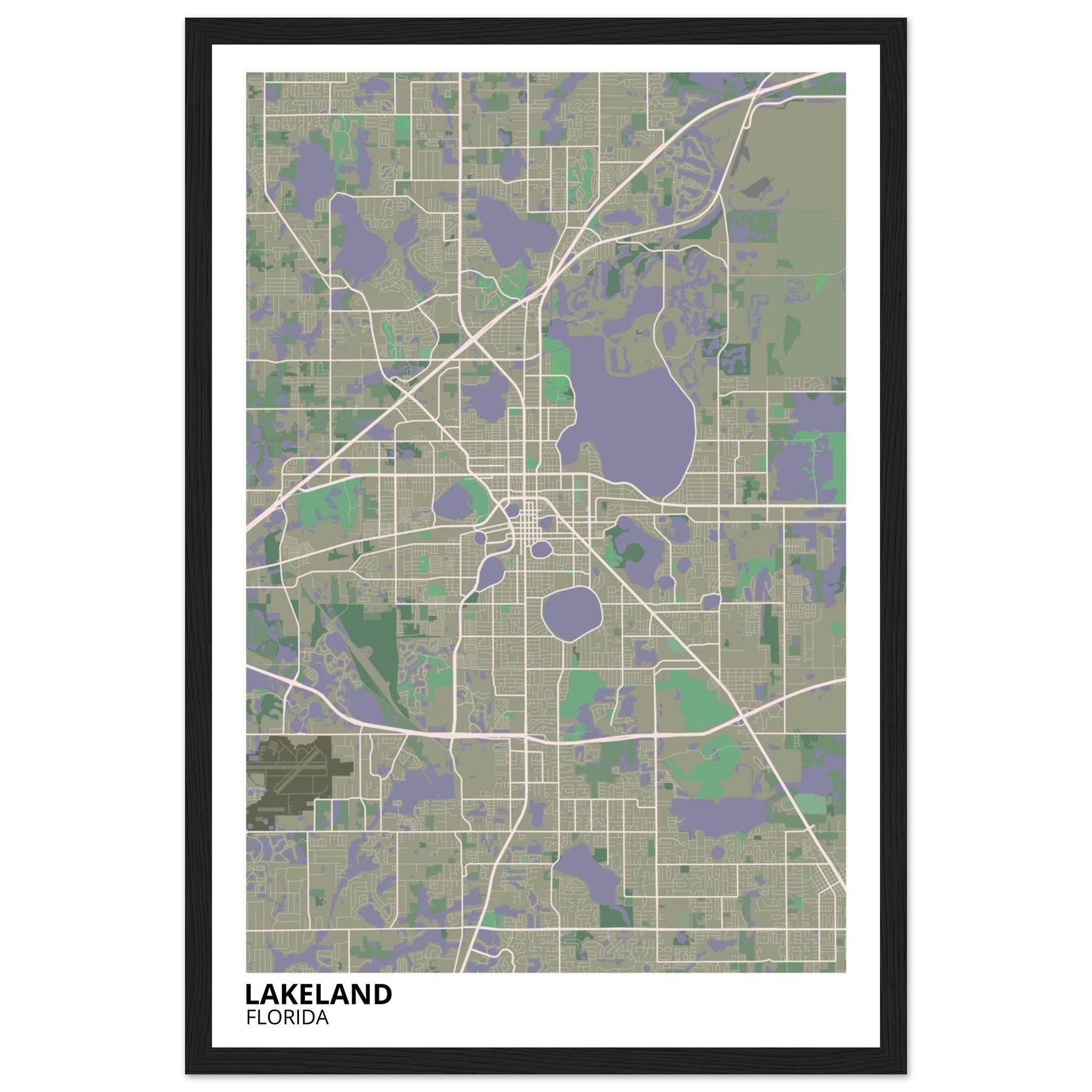 Lakeland Florida City Map Poster | Custom Map Art Print - Ink And Atlas
