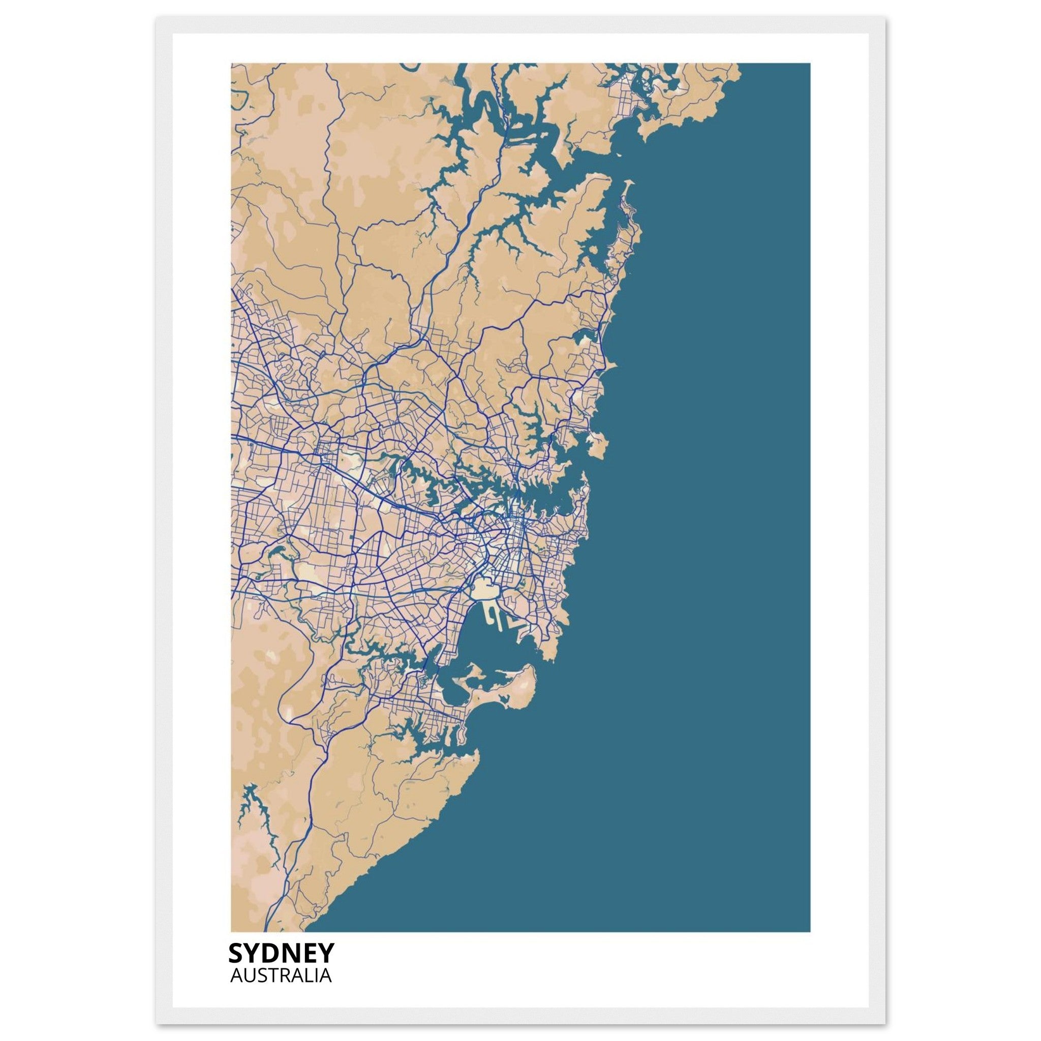 Sydney Australia City Map Poster | Custom Map Art Print - Ink And Atlas
