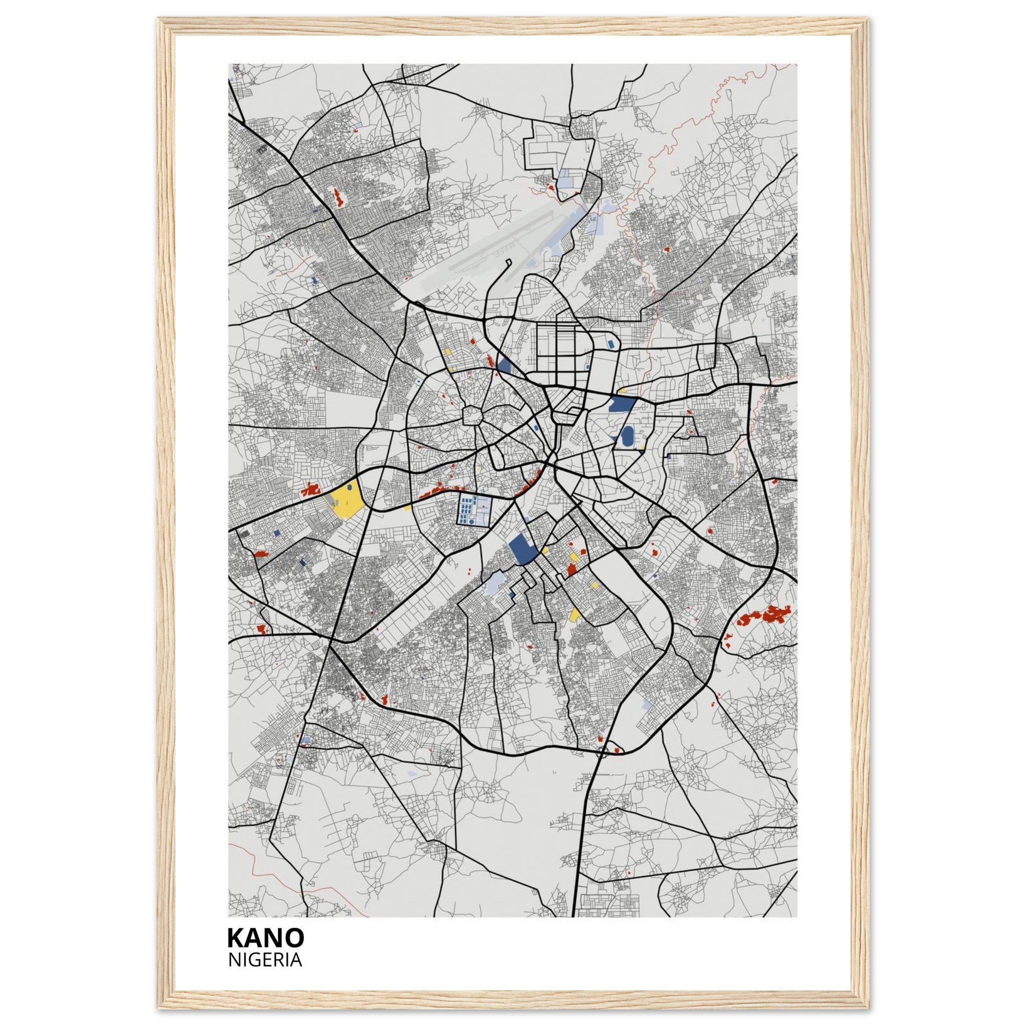Kano Nigeria City Map Poster | Custom Map Art Print - Ink And Atlas