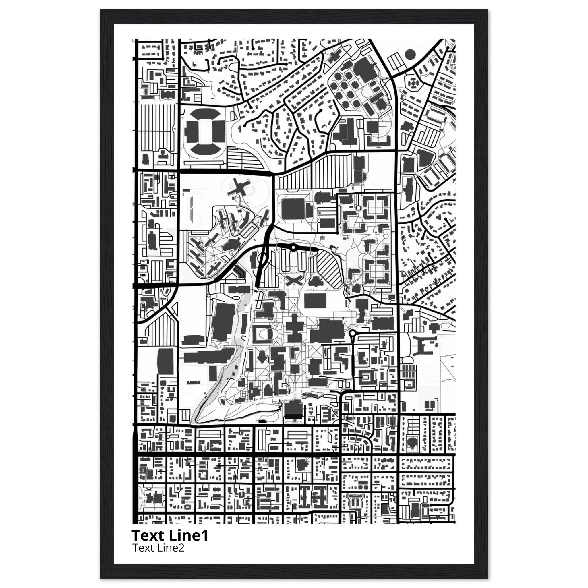 Brigham Young University Utah Campus Map Poster | Graduation Gift - Ink And Atlas