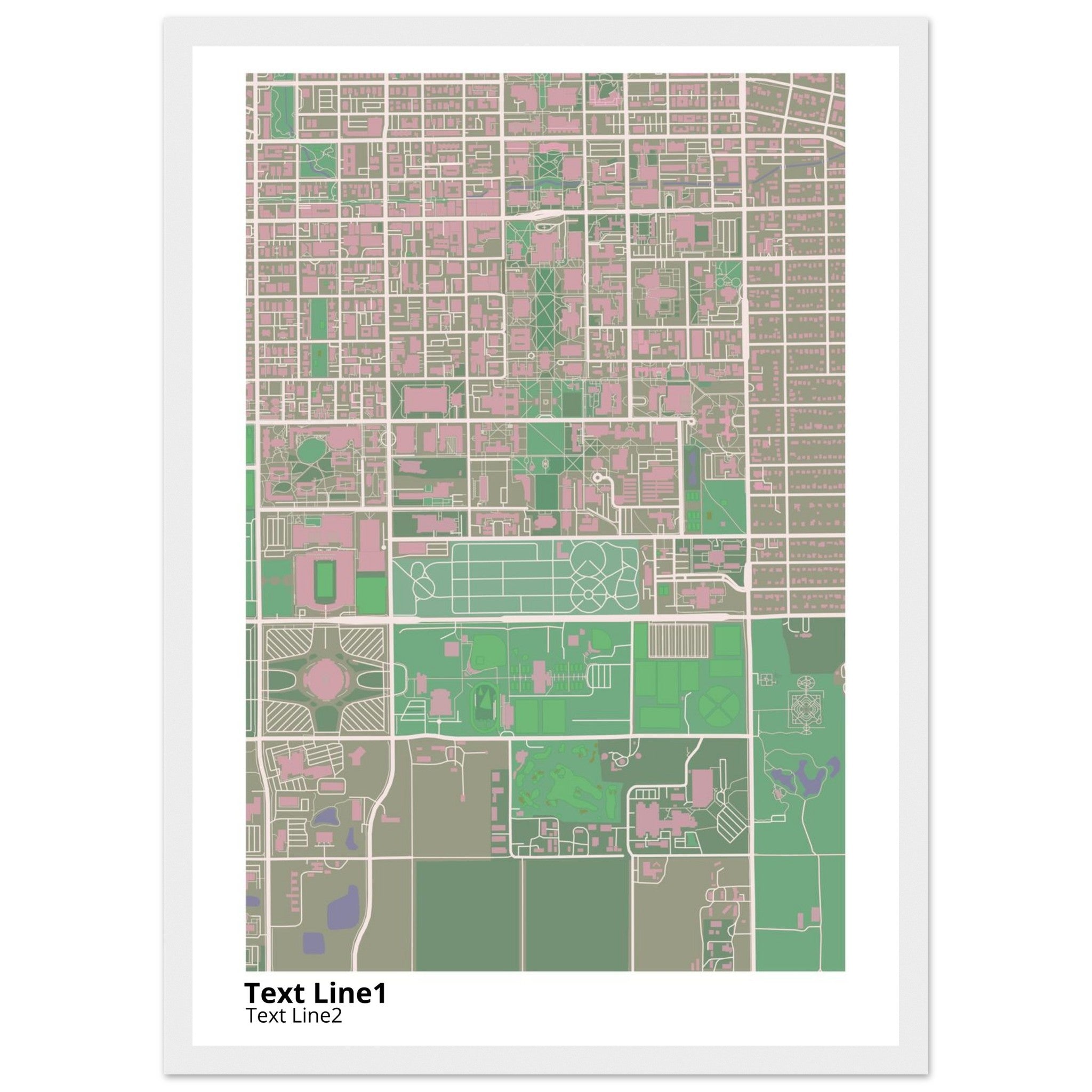 university of illinois urbana champaign campus map poster