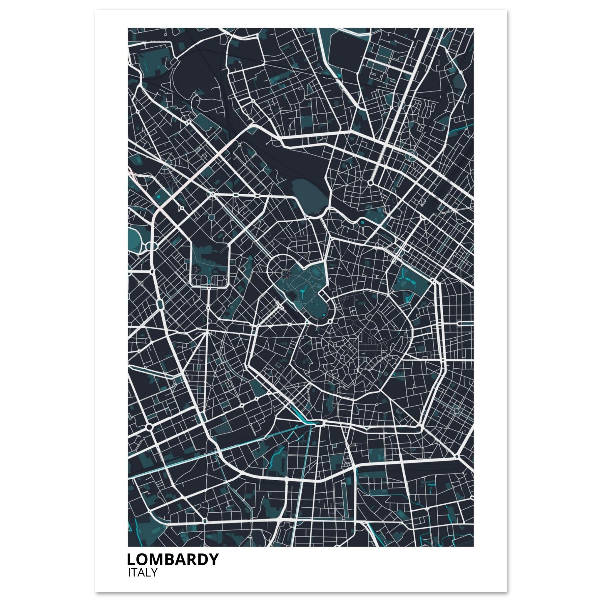 Lombardy Italy City Map Poster | Custom Map Art Print - Ink And Atlas