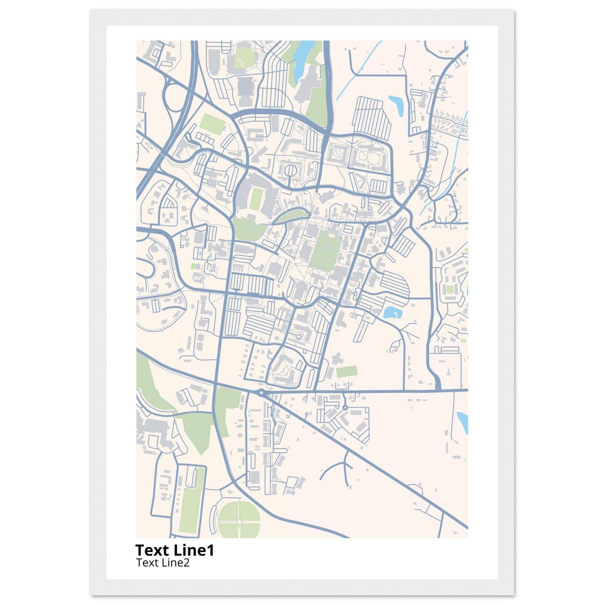 mississippi state university campus map poster