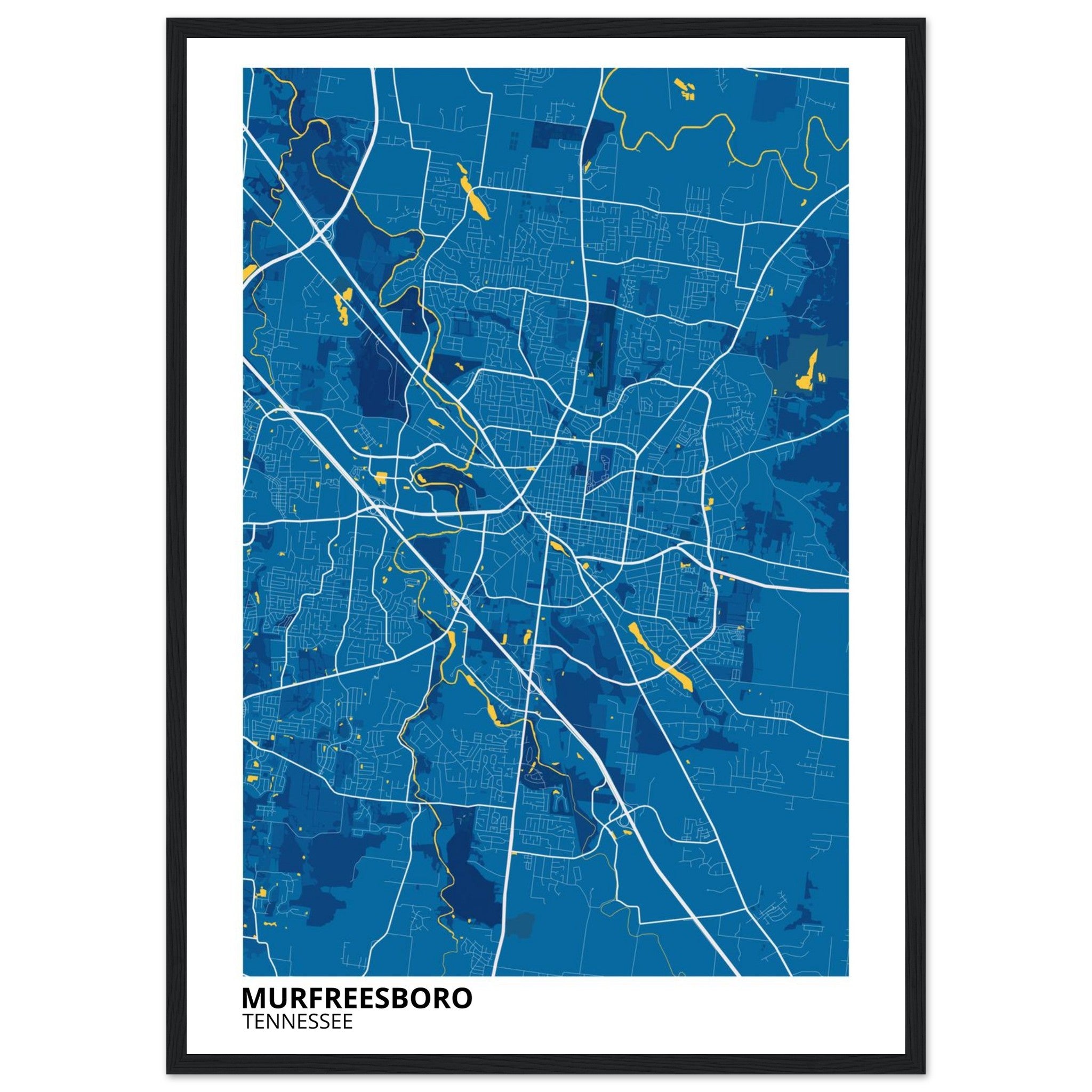 Murfreesboro Tennessee City Map Poster | Custom Map Art Print - Ink And Atlas