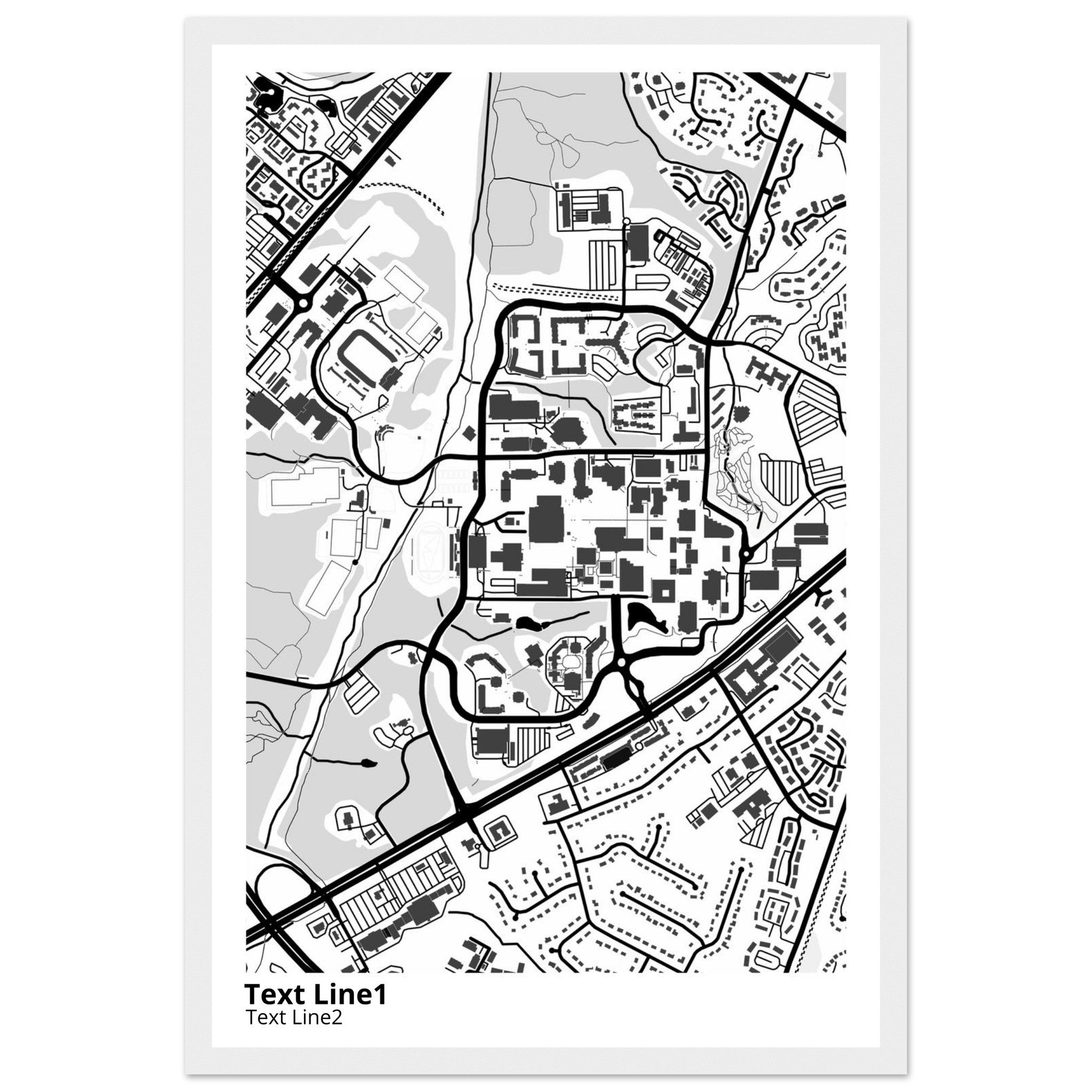 University of North Carolina Charlotte Campus Map Poster | Alumni Gift - Ink And Atlas
