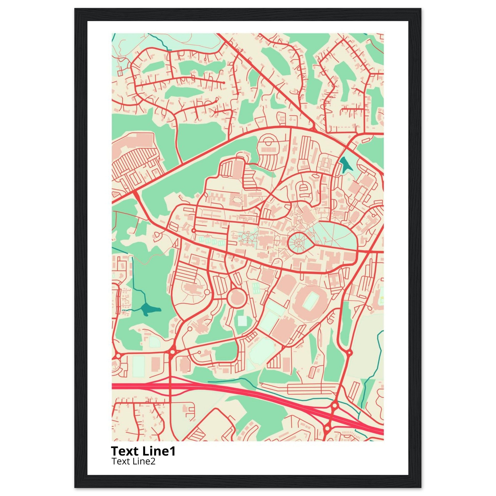 university of mississippi campus map poster