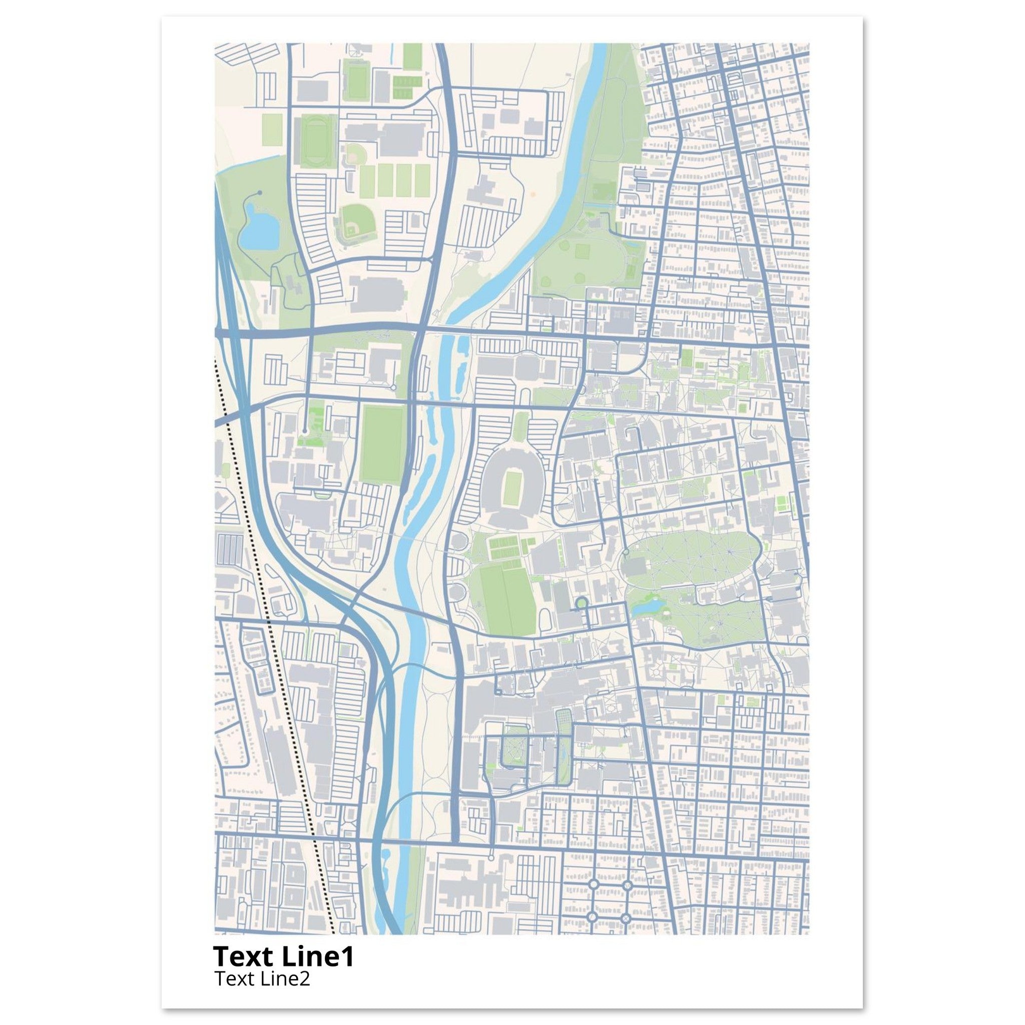 Ohio State University (Main Site) Campus Map Poster | Graduation Gift - Ink And Atlas
