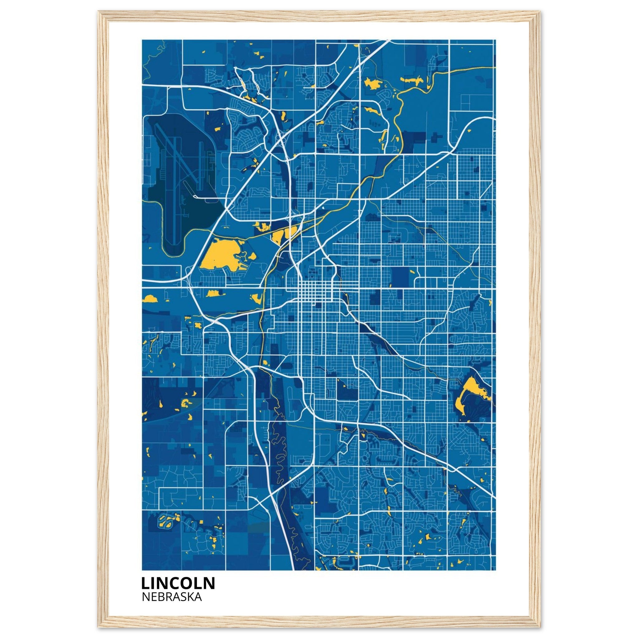 lincoln map poster print