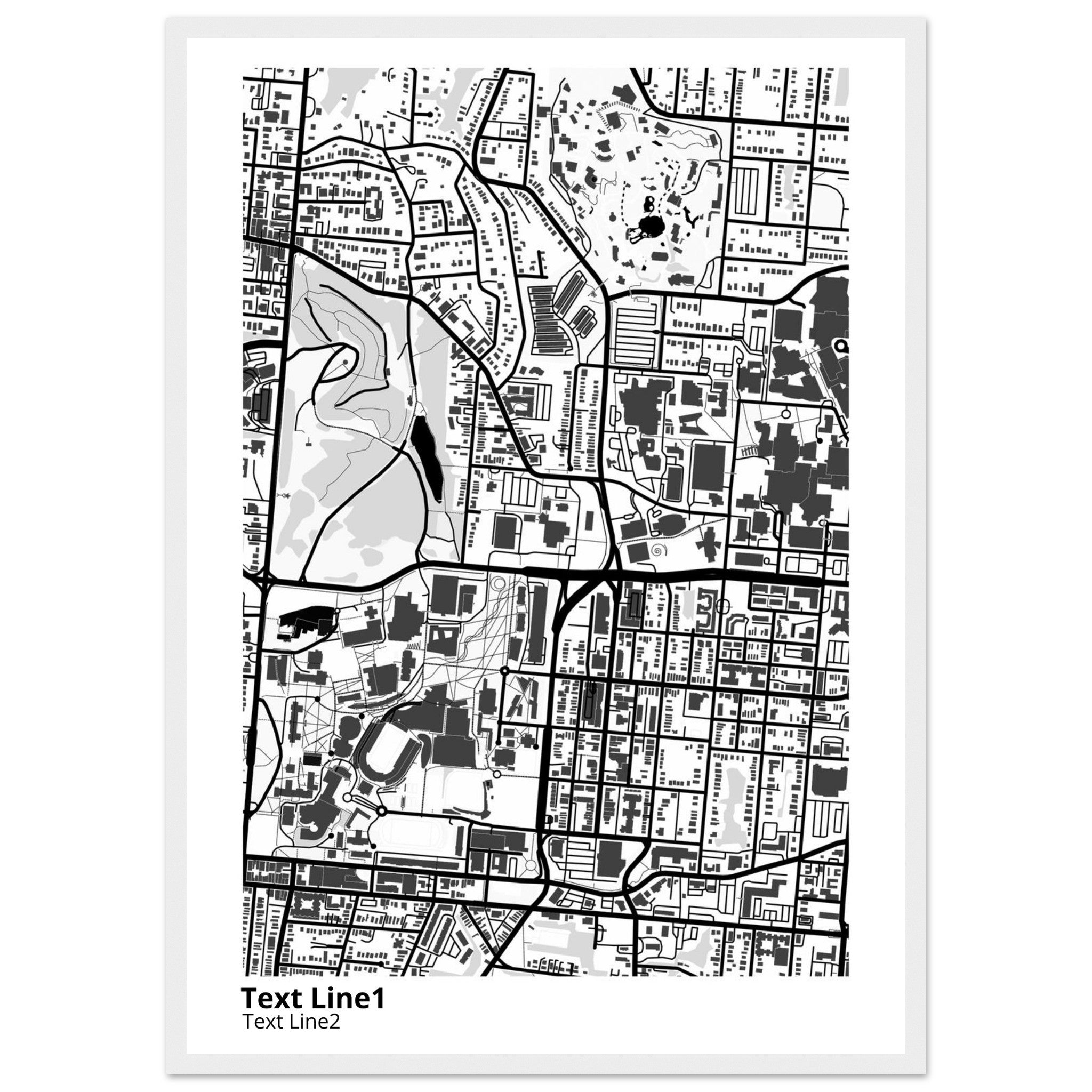 university of cincinnati ohio main campus map poster