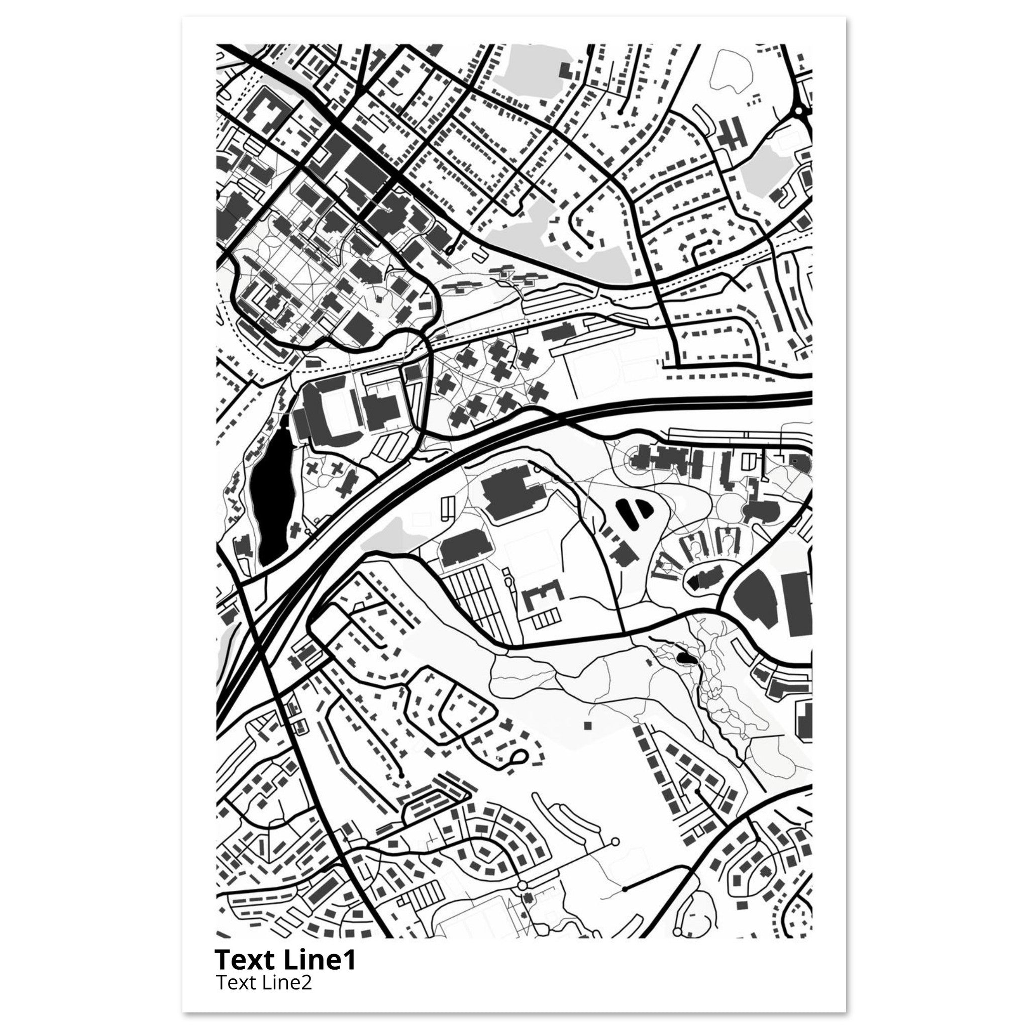 James Madison University Virginia Campus Map Poster | Graduation Gift - Ink And Atlas