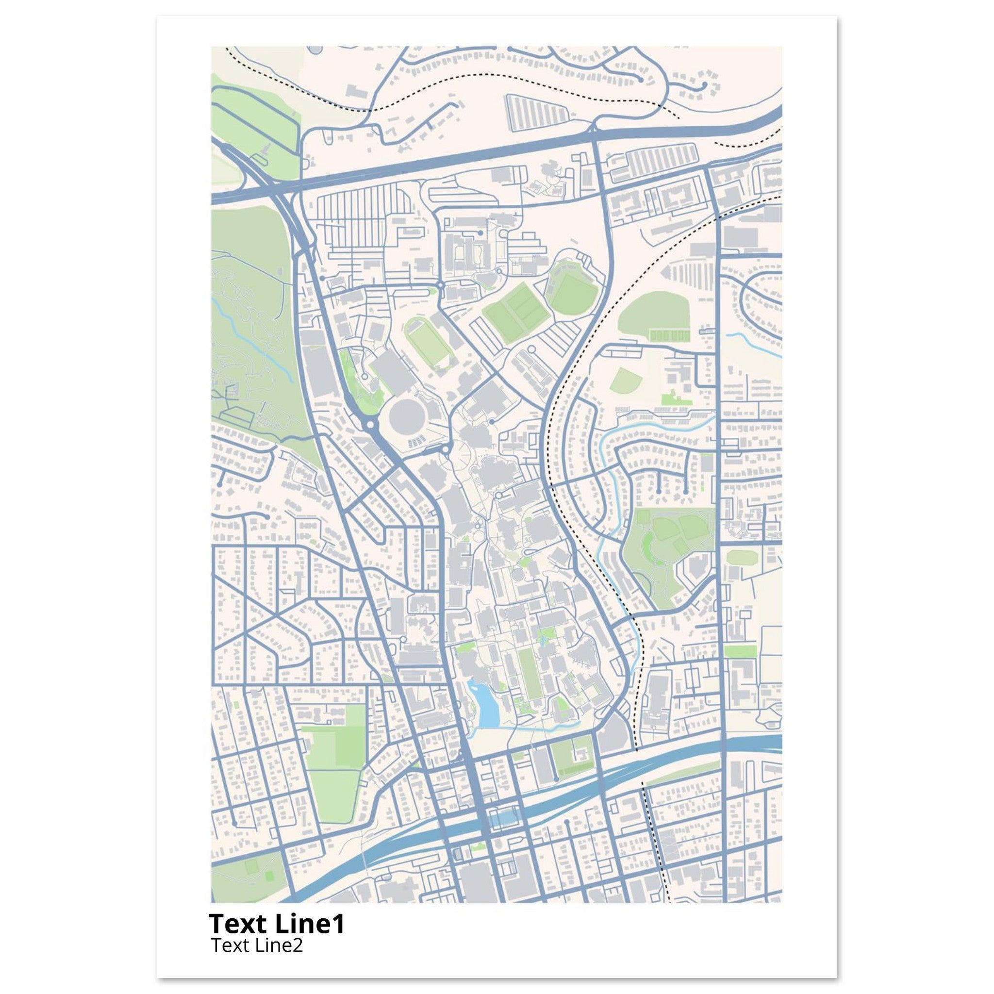 university of nevada reno campus map poster