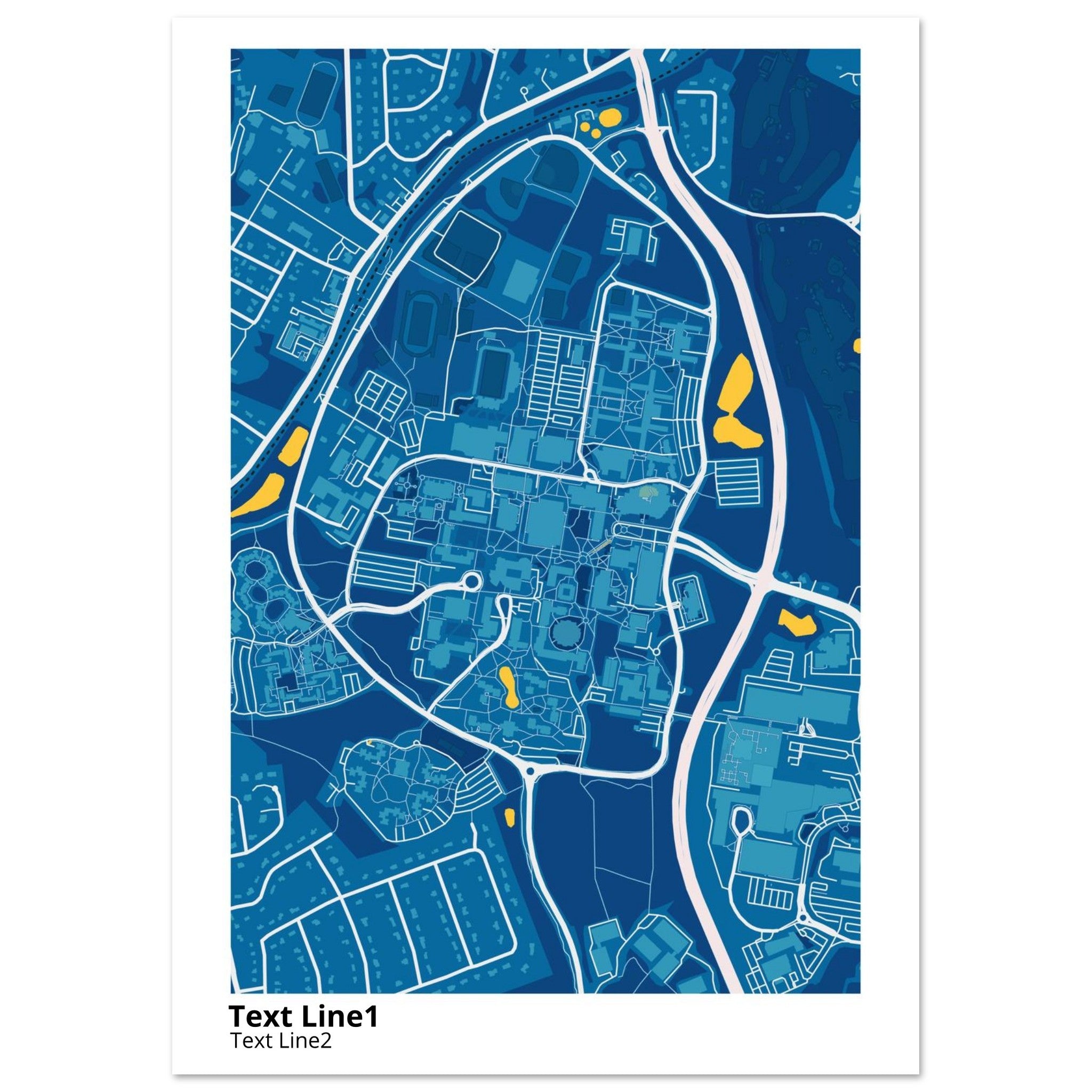 stony brook university campus map poster