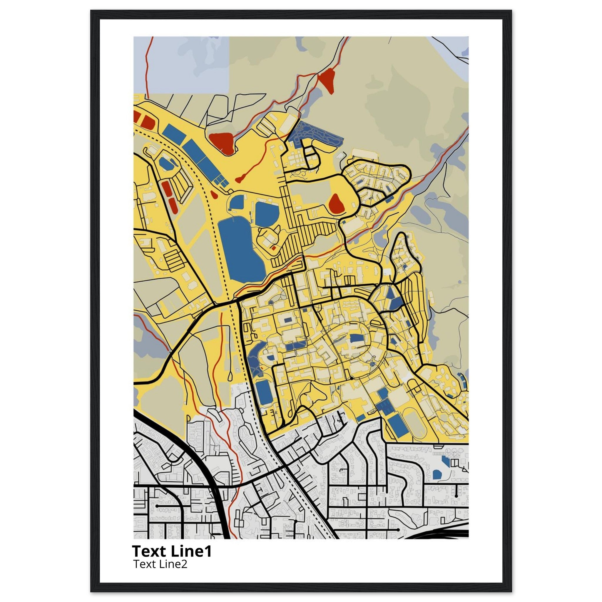 california polytechnic state university san luis obispo campus map poster