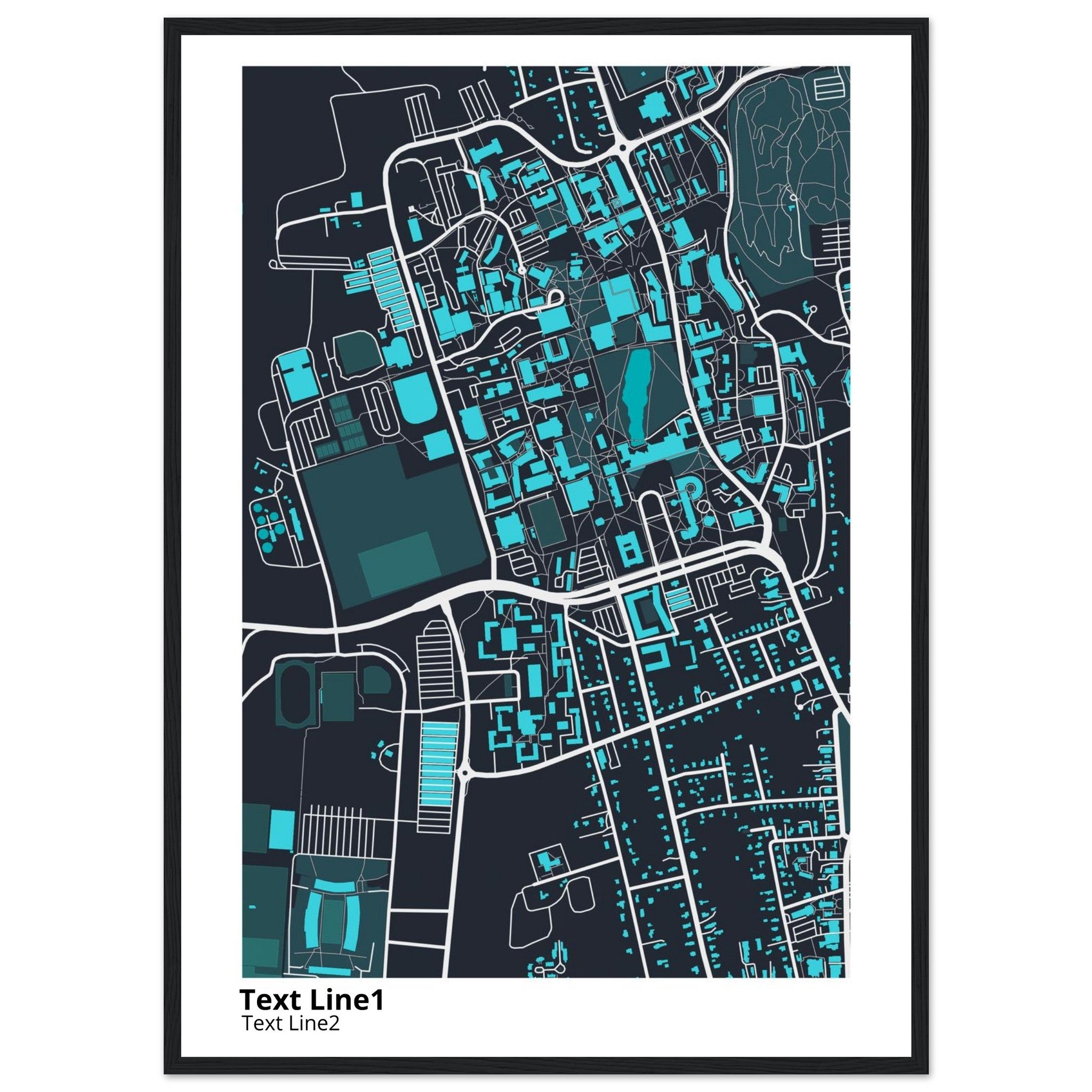 university of massachusetts amherst campus map poster