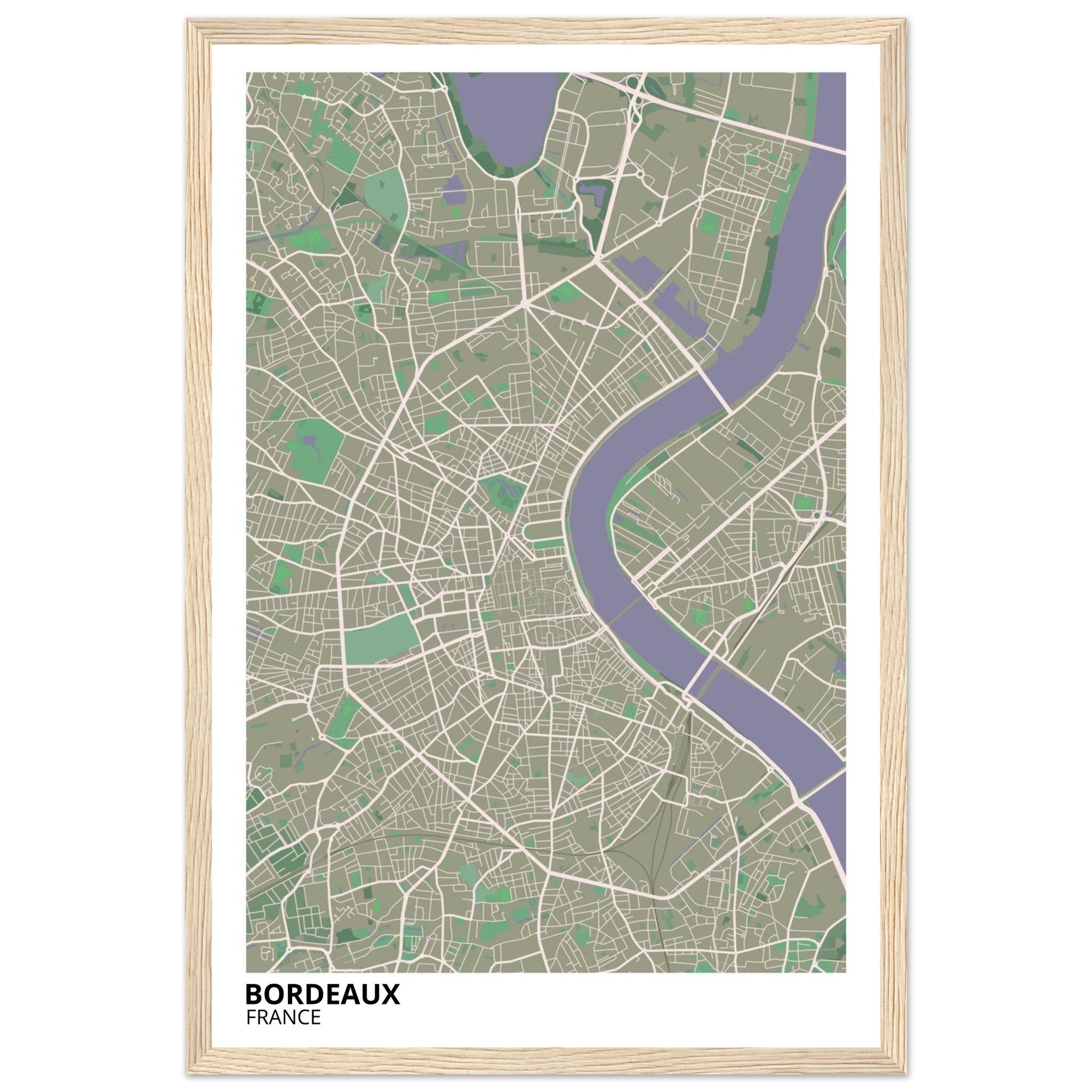 Bordeaux France City Map Poster | Custom Map Art Print - Ink And Atlas
