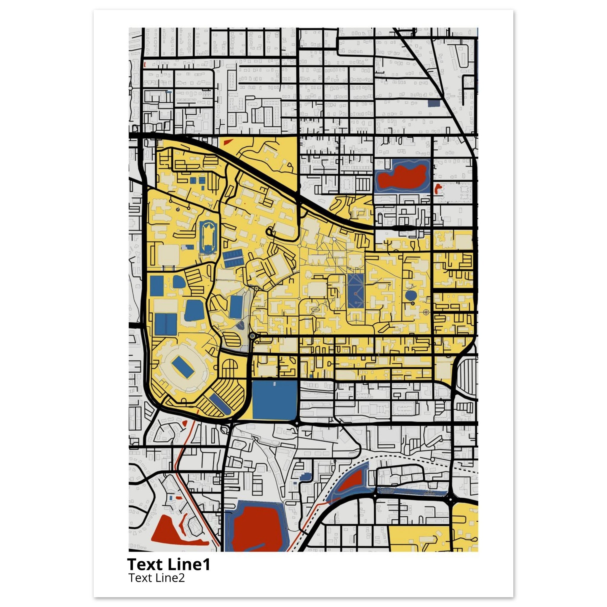 florida state university campus map poster