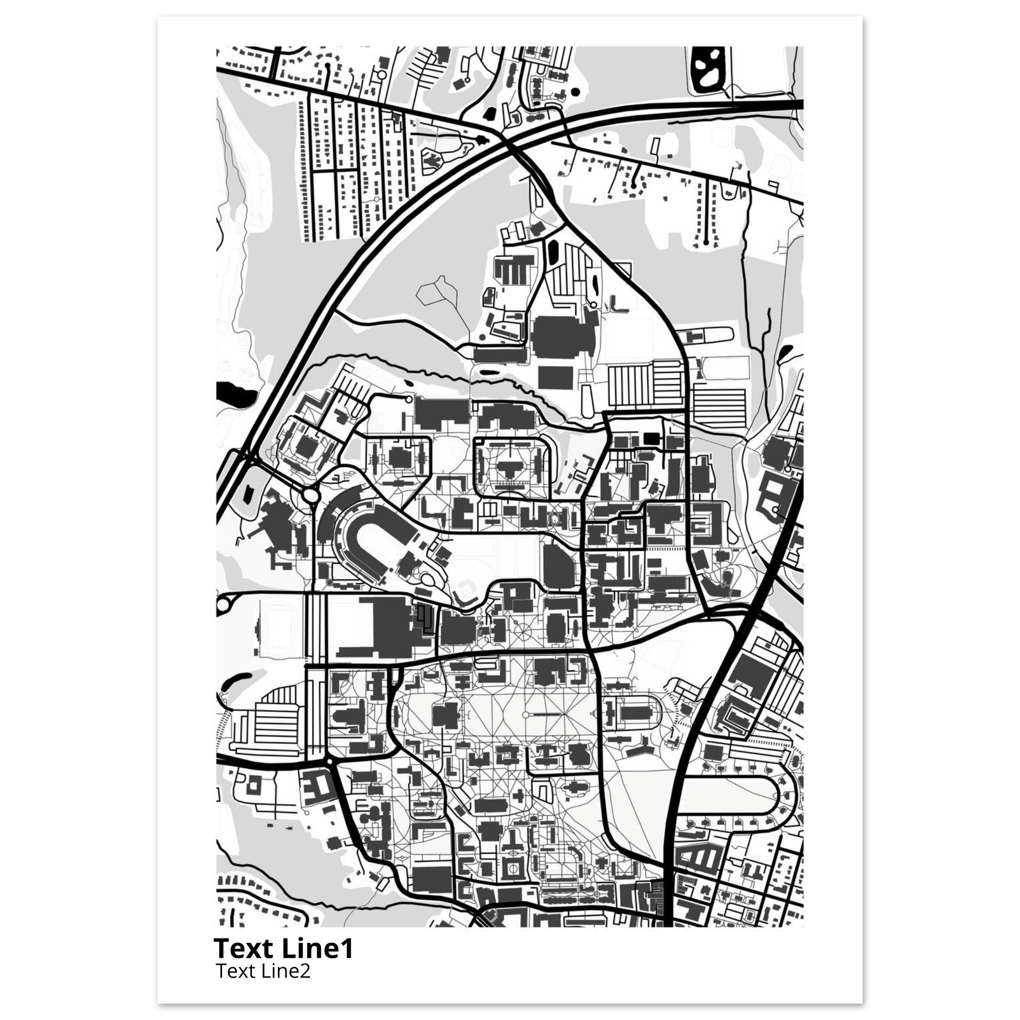 university of maryland college park campus map poster