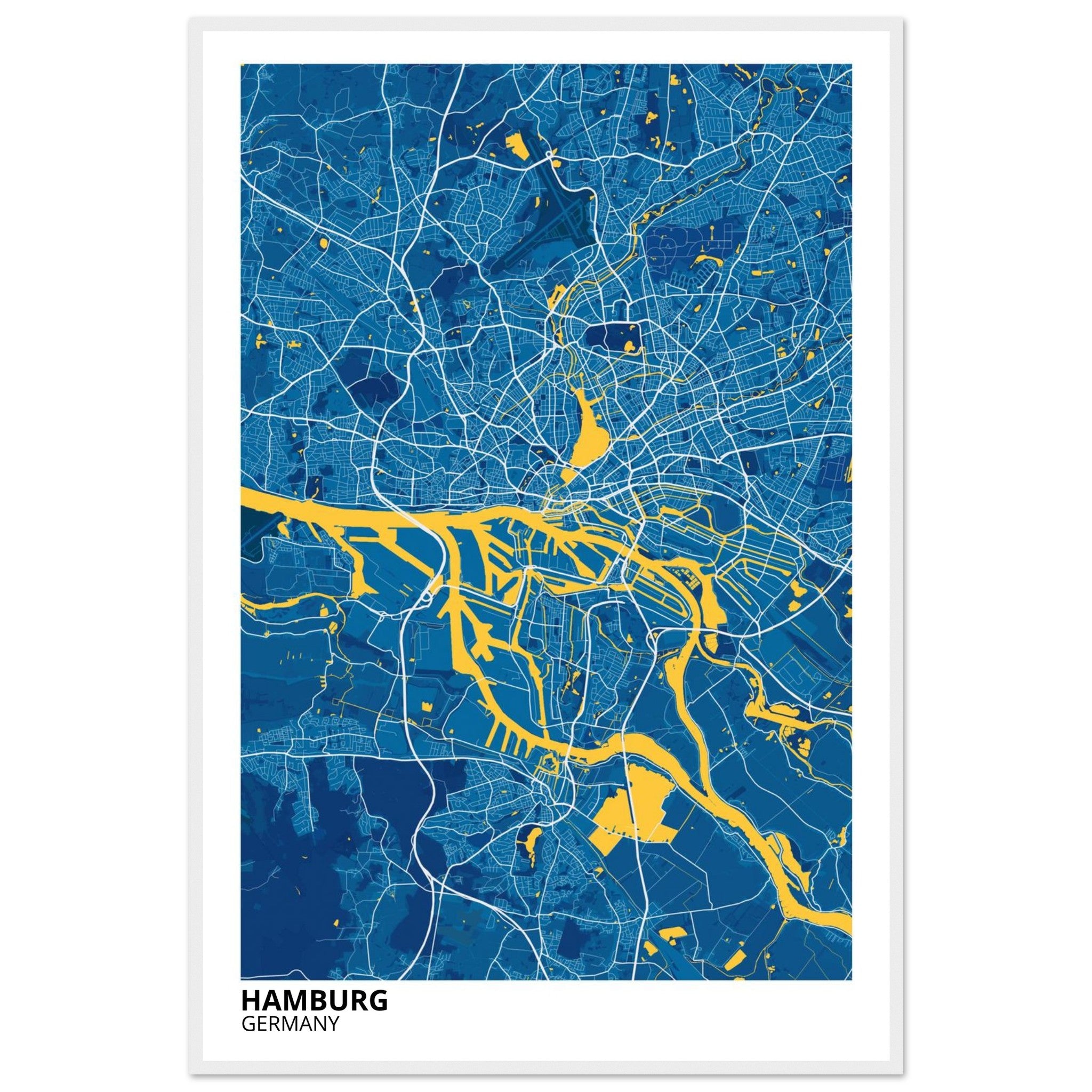 Hamburg Germany City Map Poster | Custom Map Art Print - Ink And Atlas