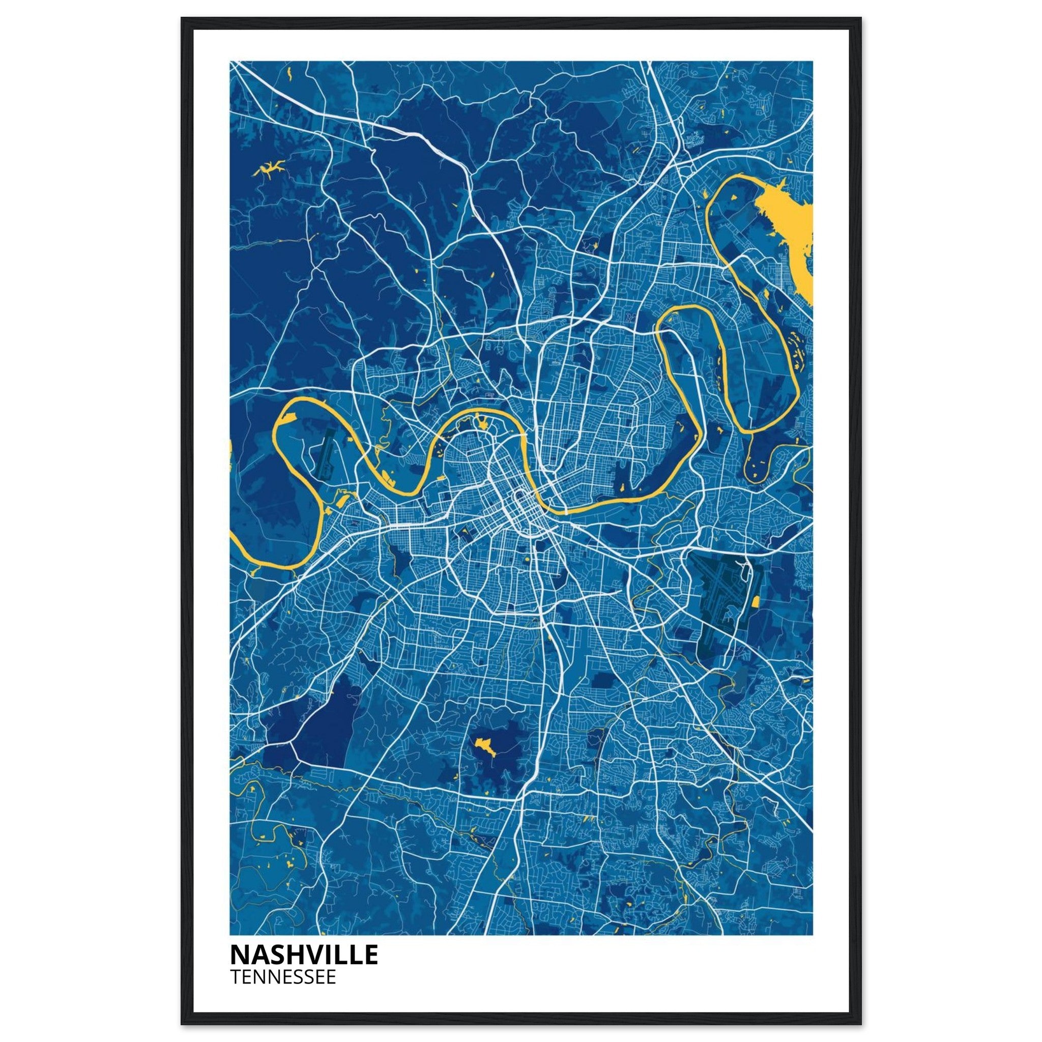 nashville map poster print
