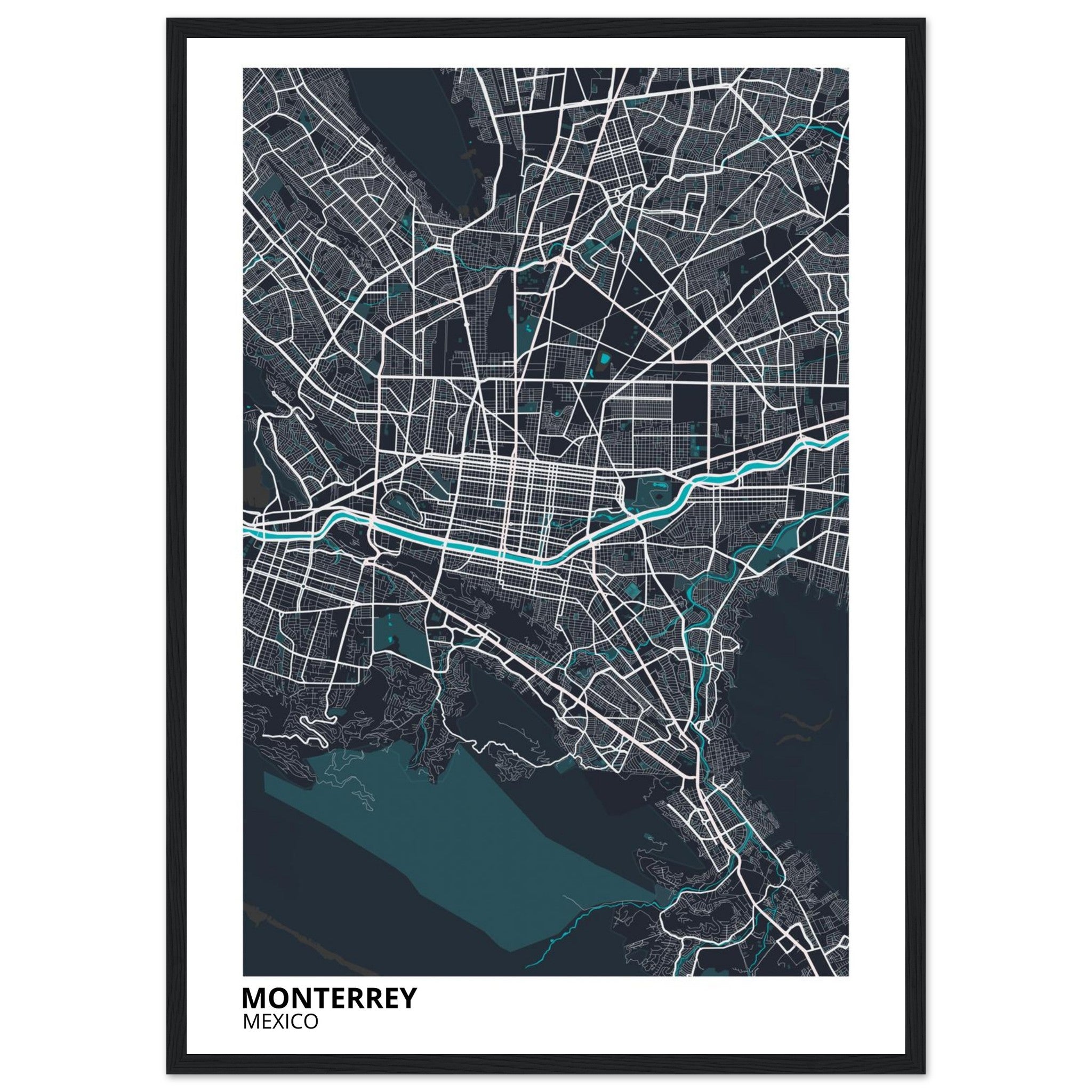 Monterrey Mexico City Map Poster | Custom Map Art Print - Ink And Atlas