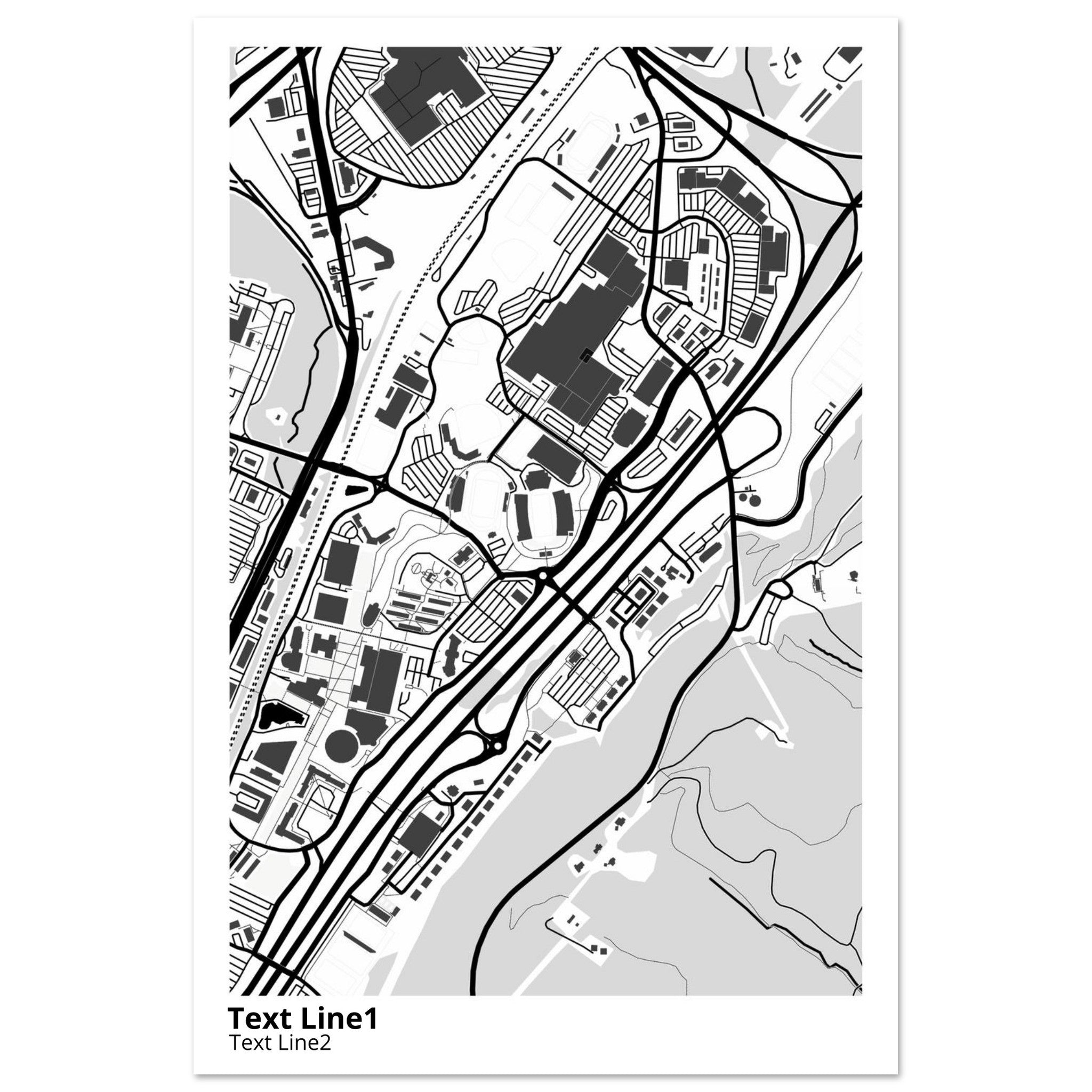Liberty University Virginia Campus Map Poster | Graduation Gift - Ink And Atlas