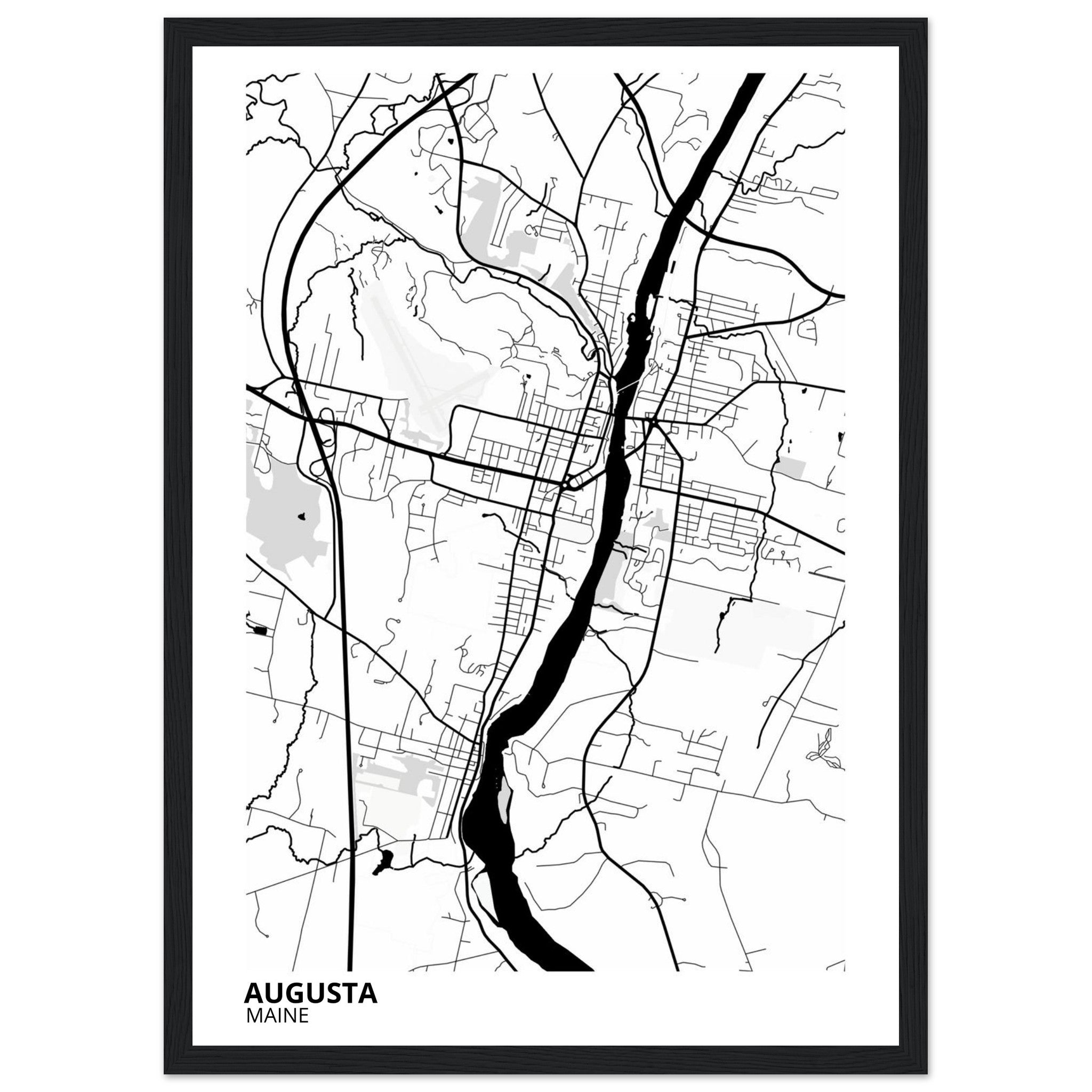 augusta map poster print