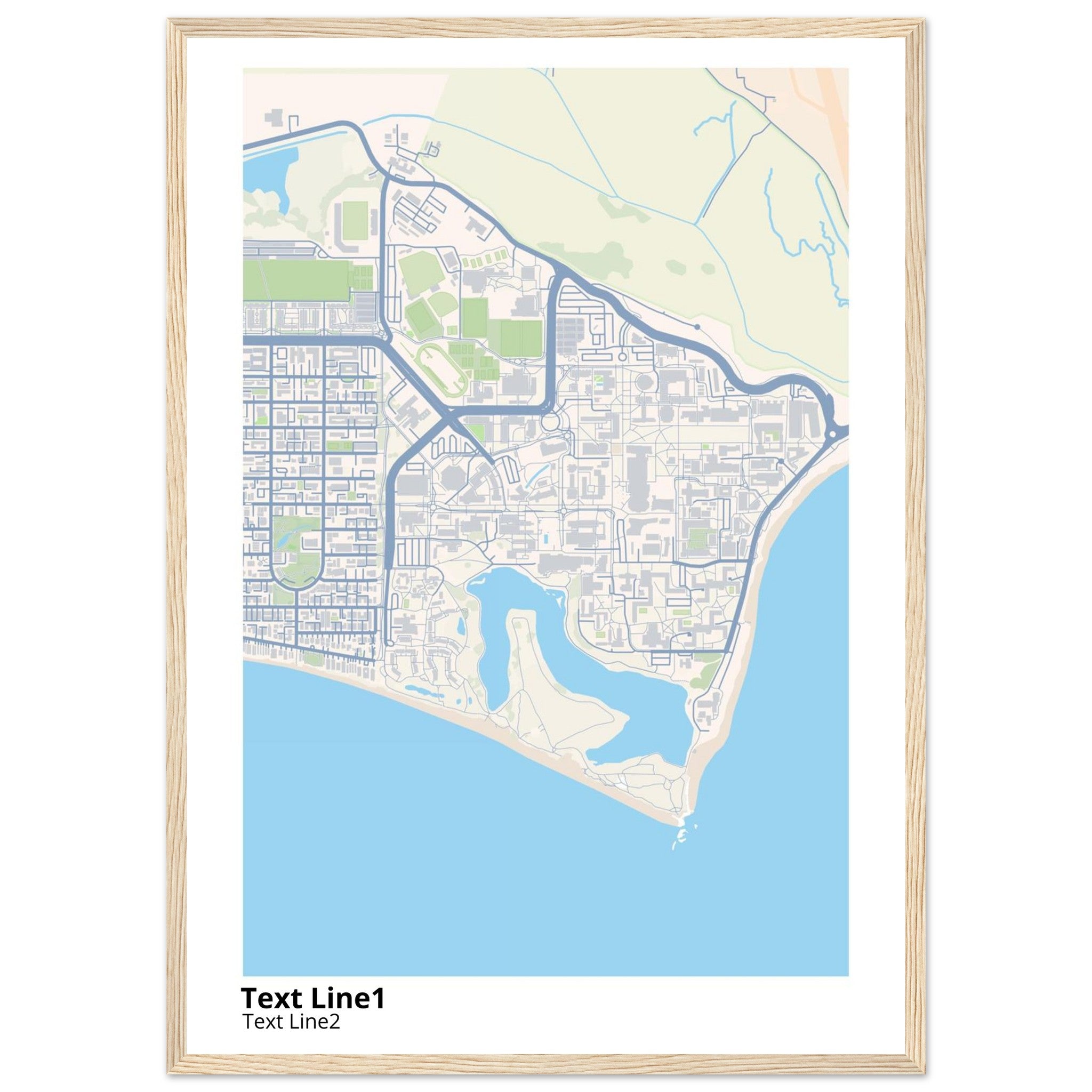 university of california santa barbara campus map poster