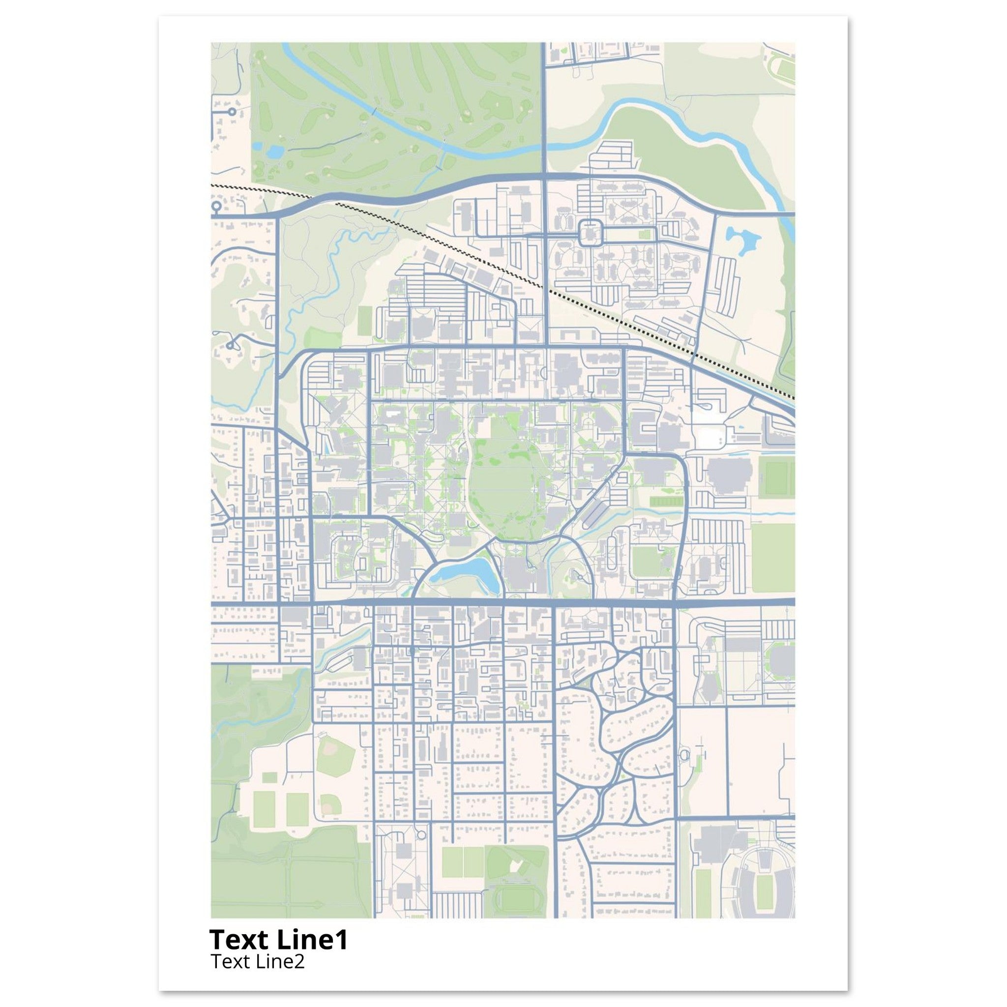 iowa state university campus map poster