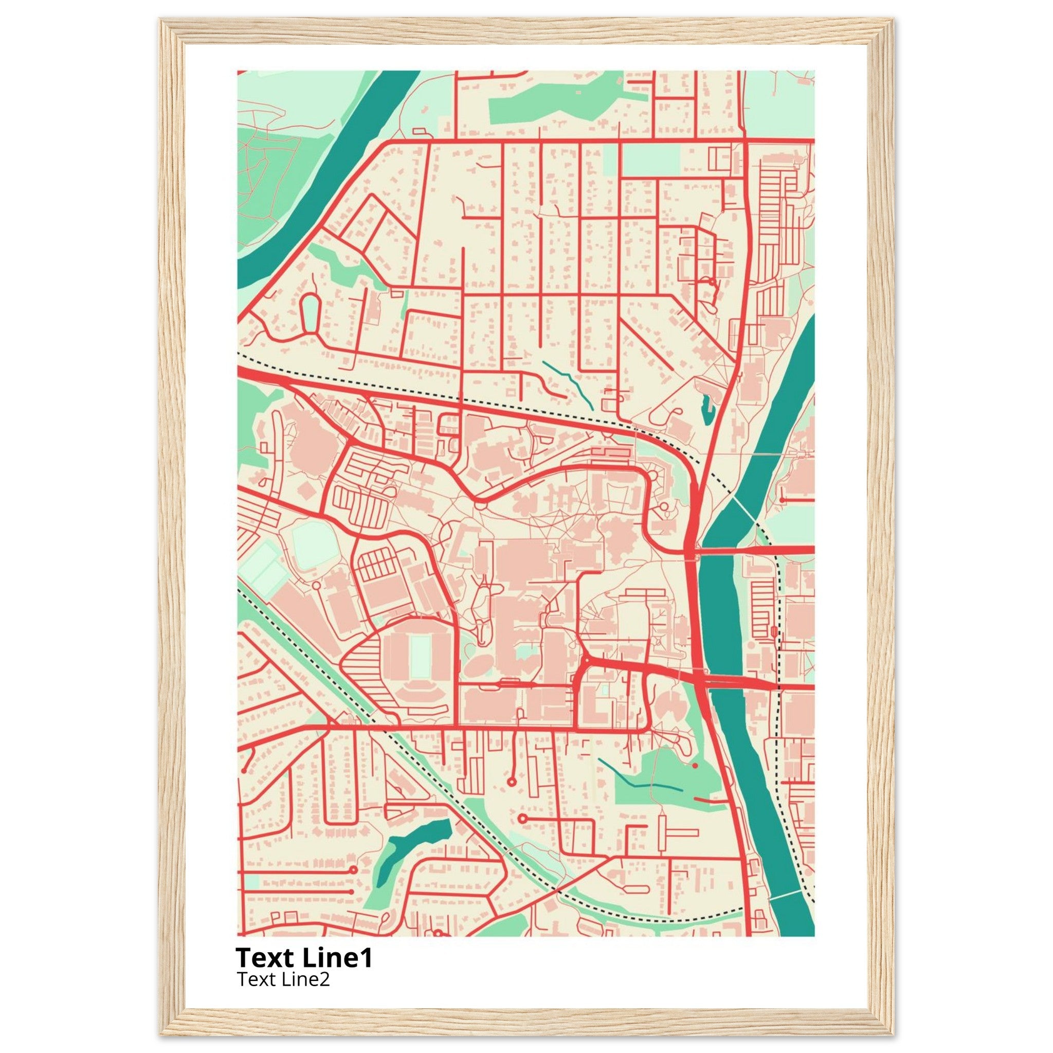 university of iowa campus map poster