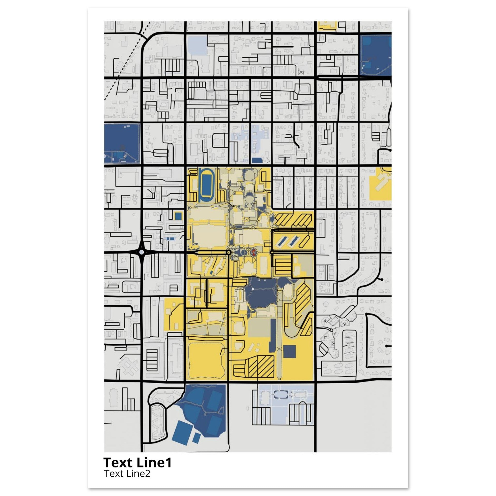brigham young university campus map poster