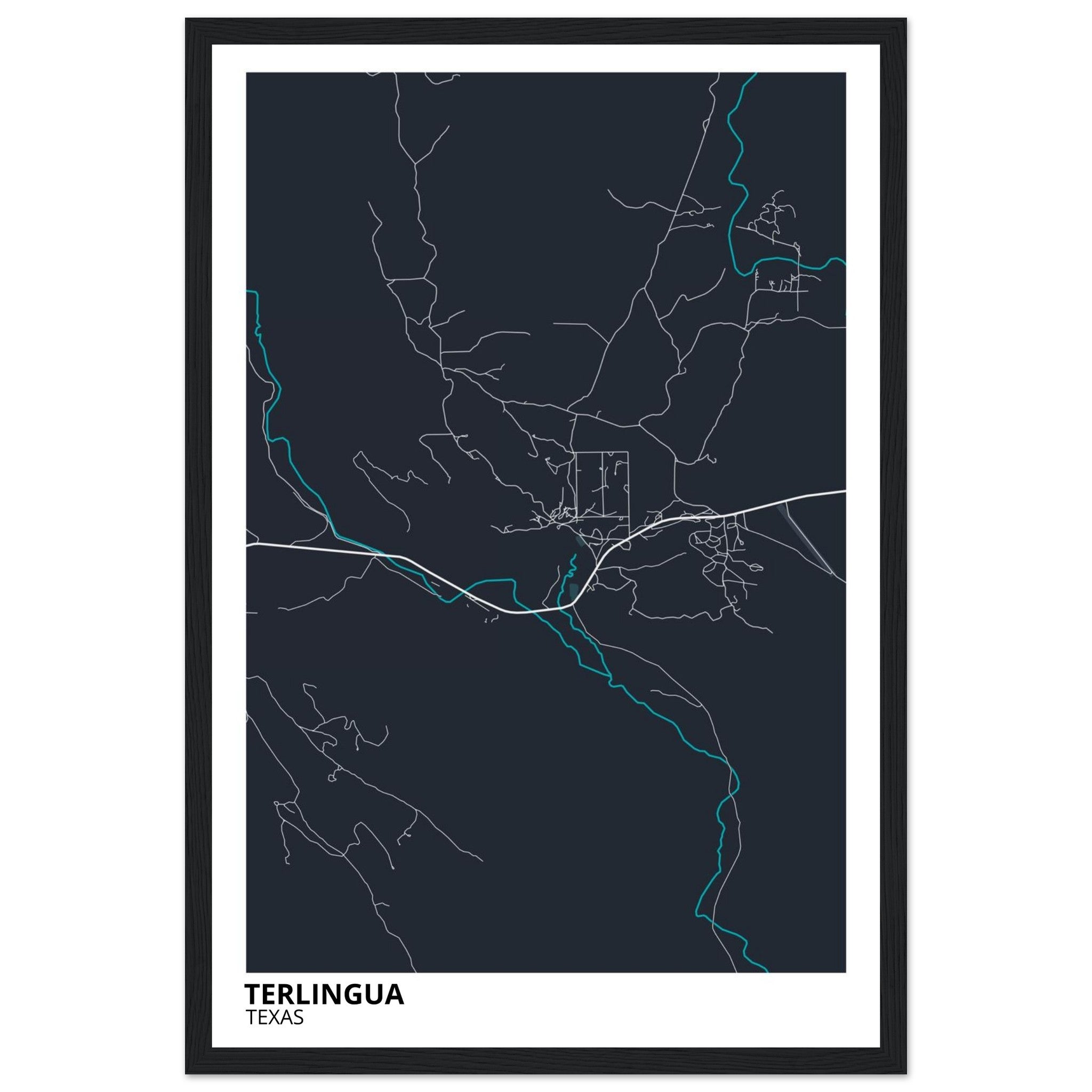 Terlingua Texas City Map Poster | Custom Map Art Print - Ink And Atlas