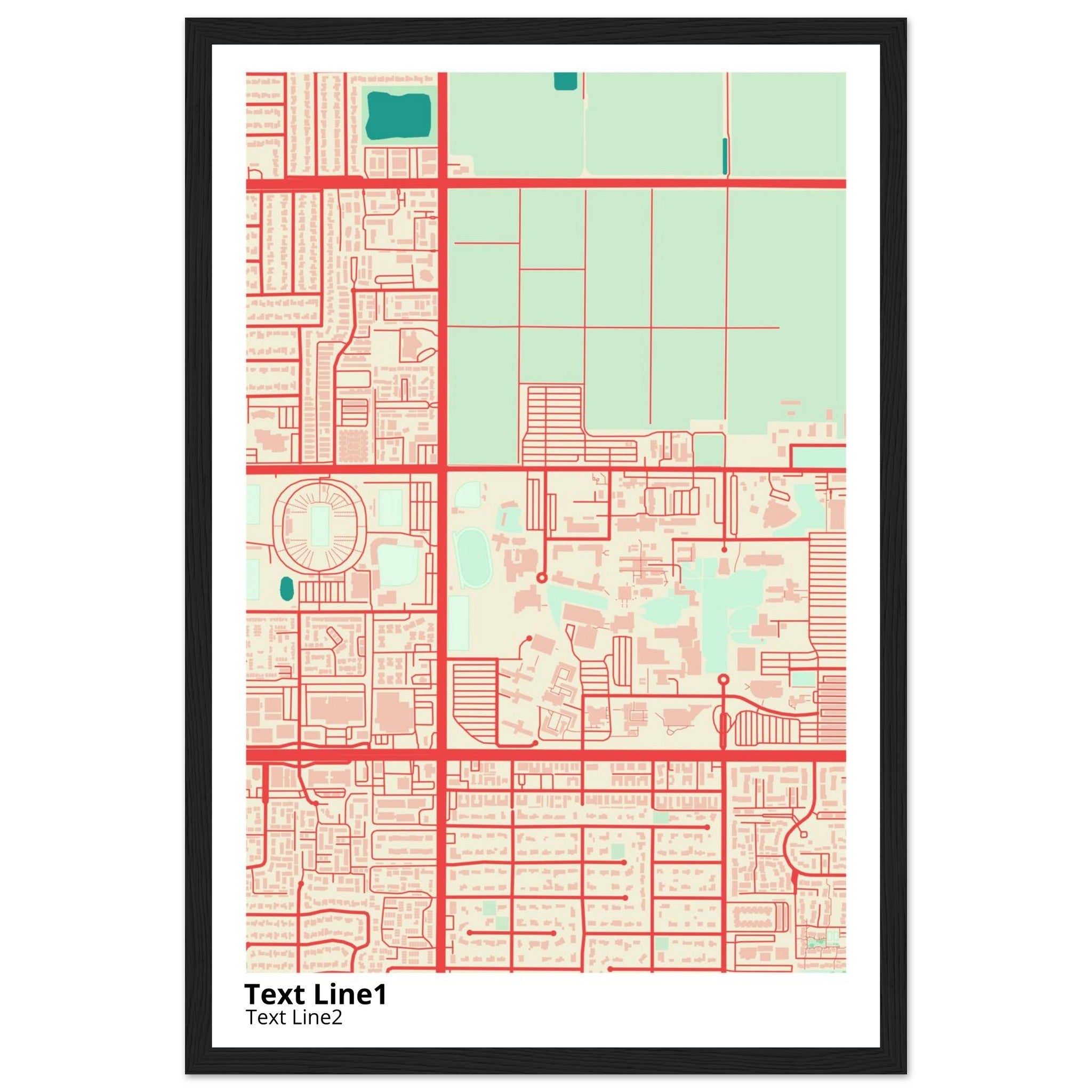 california state university fresno campus map poster